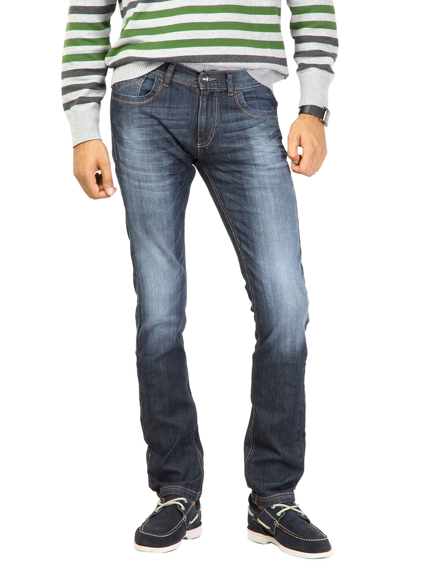 United Colors of Benetton Men Washed Blue Jeans