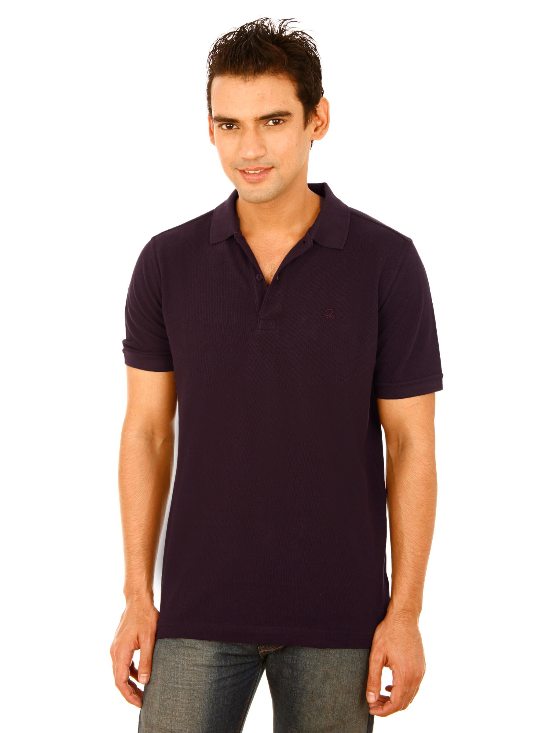 United Colors of Benetton Men Light Winter Purple Tshirts