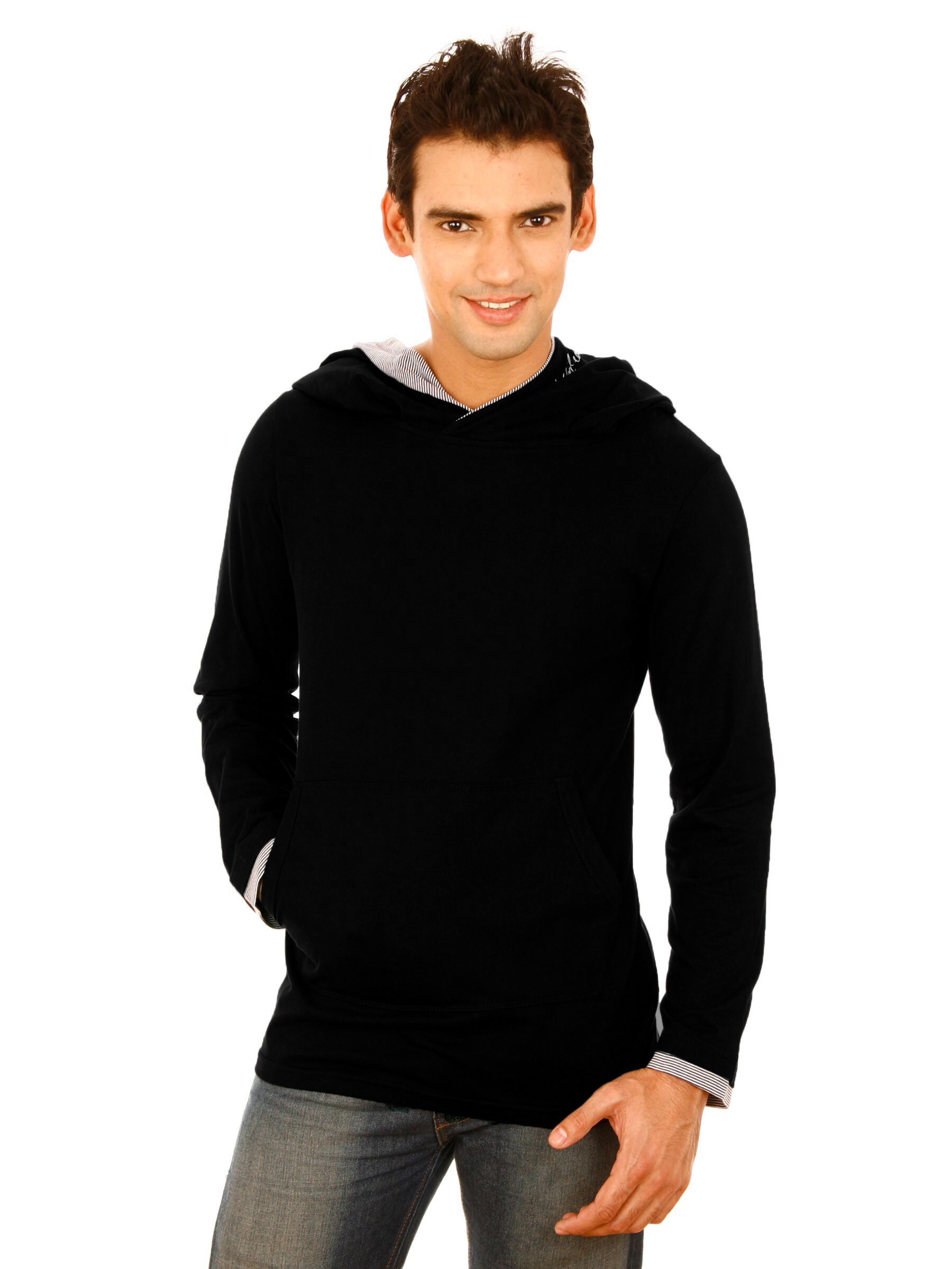 United Colors of Benetton Men Light Winter Black Sweatshirts