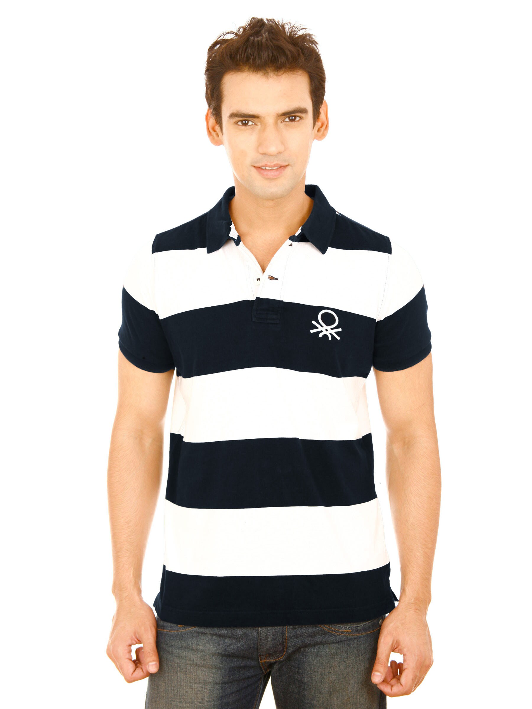 United Colors of Benetton Men Light Winter Navy Blue Tshirts