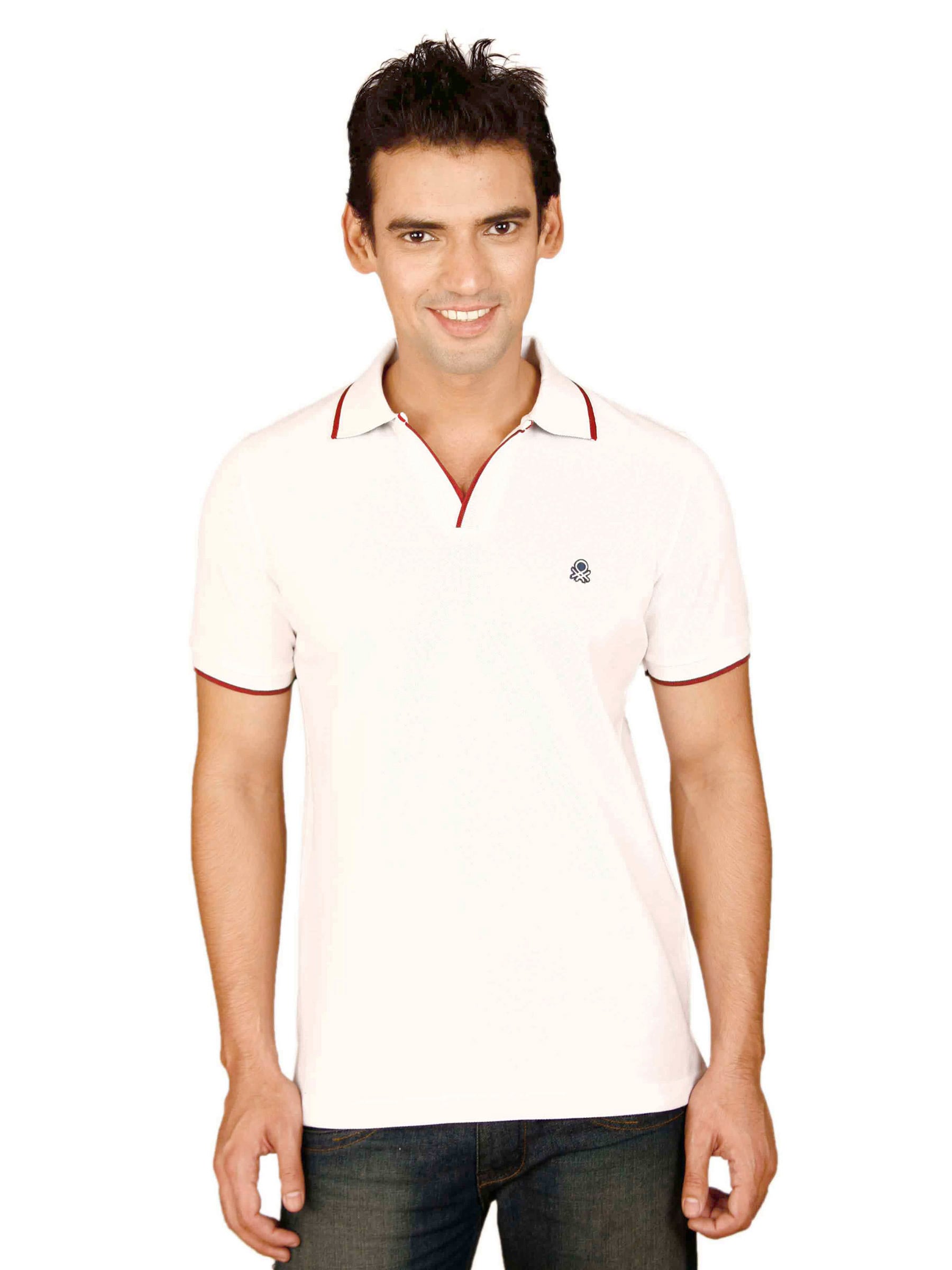 United Colors of Benetton Men Light Winter White Tshirts