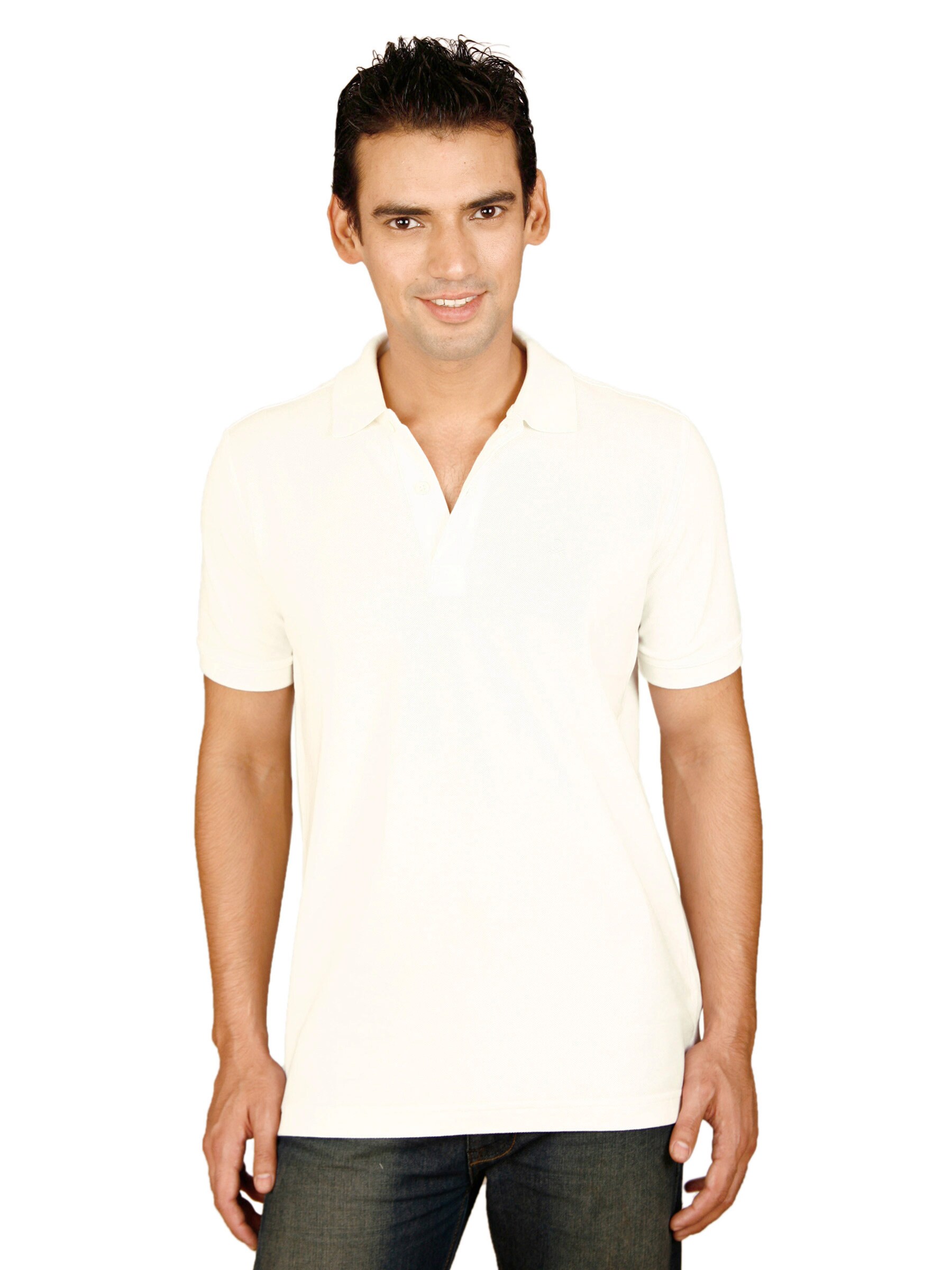 United Colors of Benetton Men White Polo T-shirt