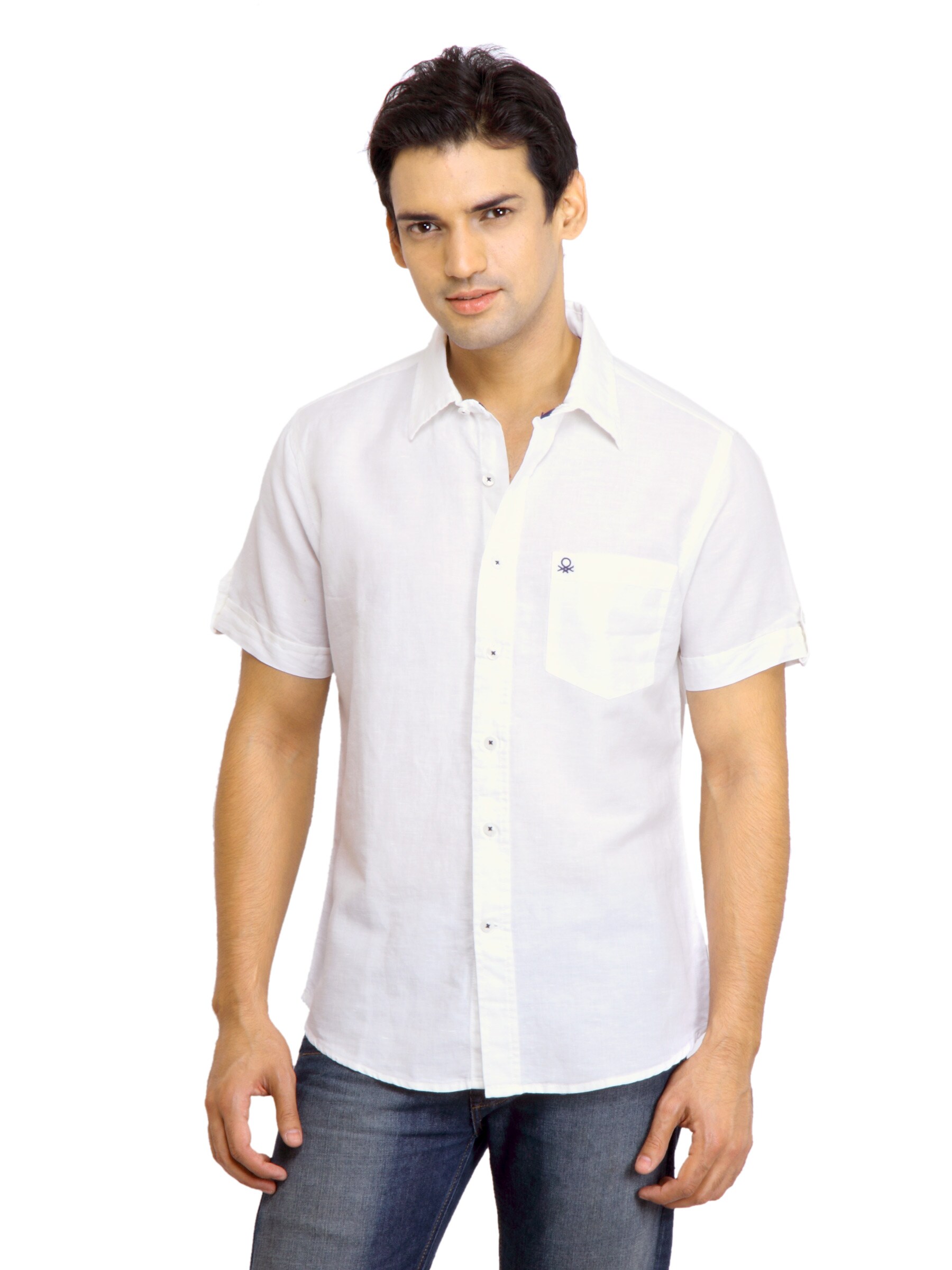 United Colors of Benetton Men Summer White Shirts