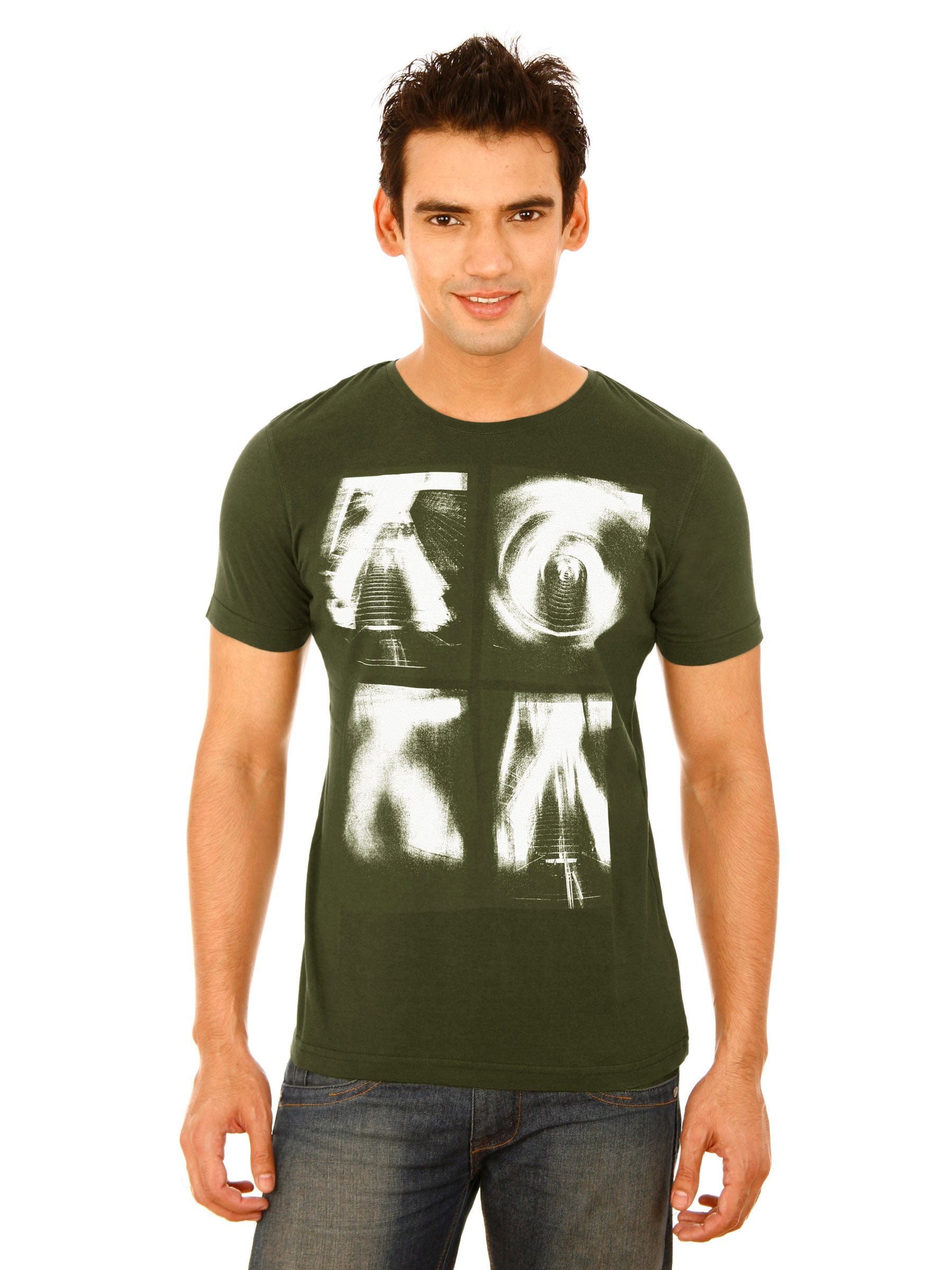 United Colors of Benetton Men Olive Tshirts