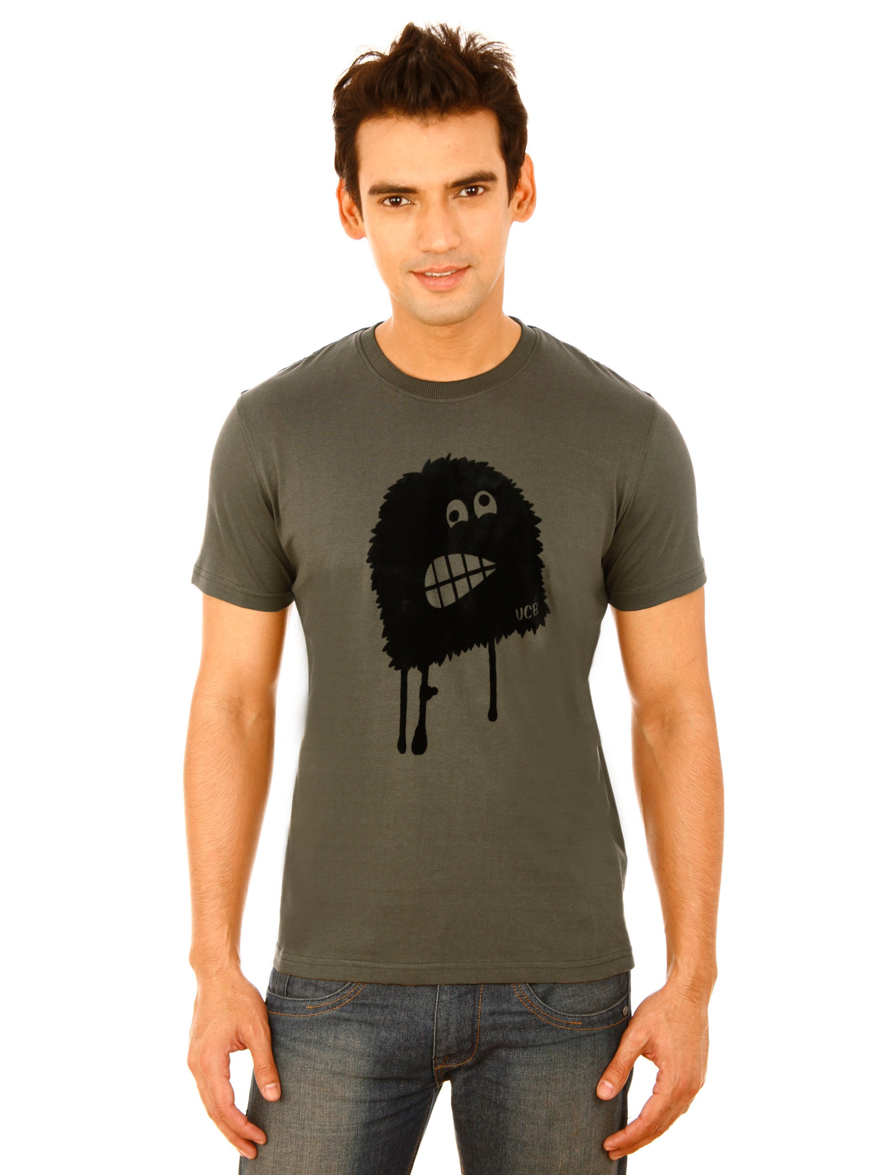 United Colors of Benetton Men Light Winter Olive Tshirts