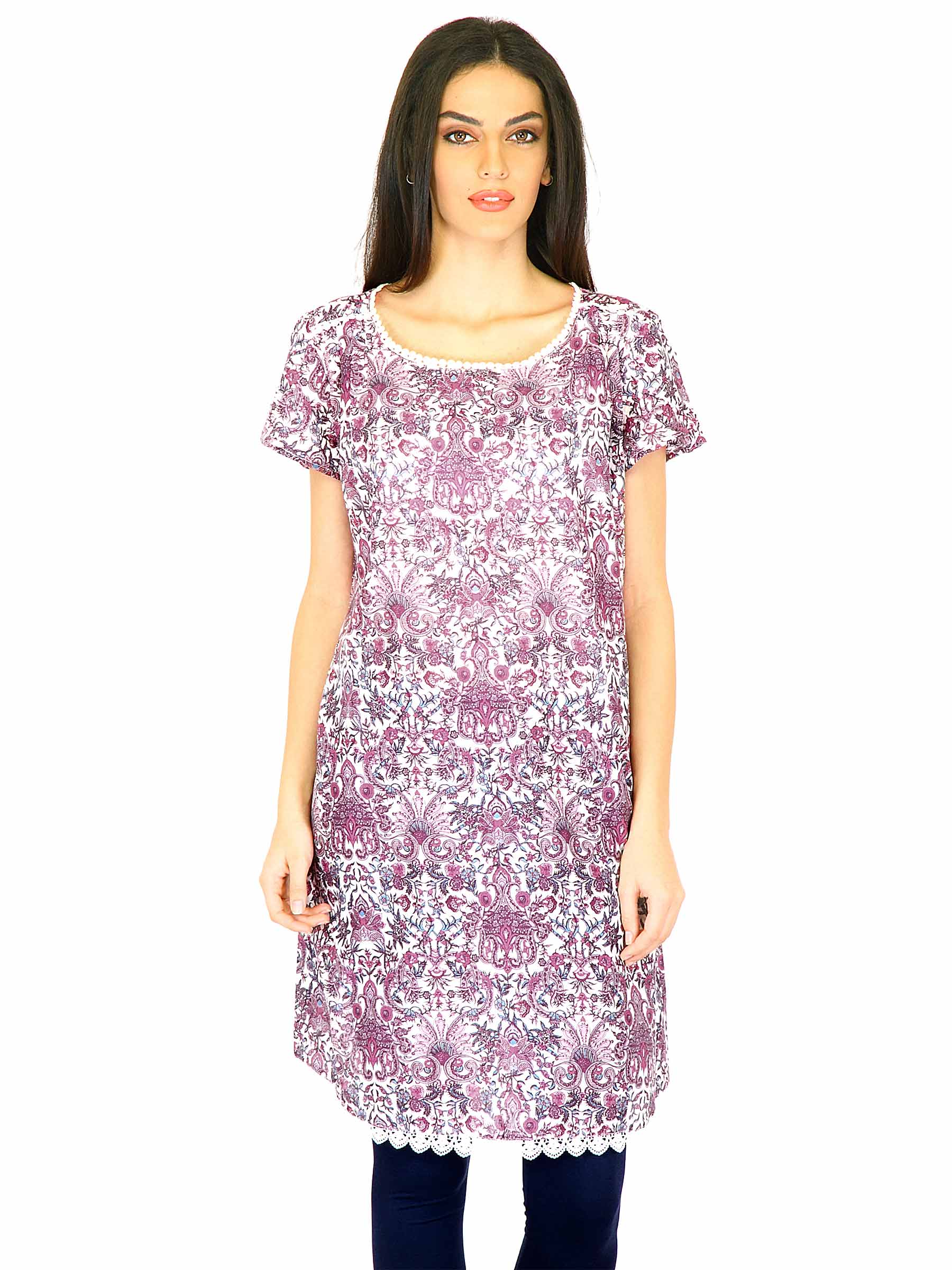 W Women Printed Purple Kurtas