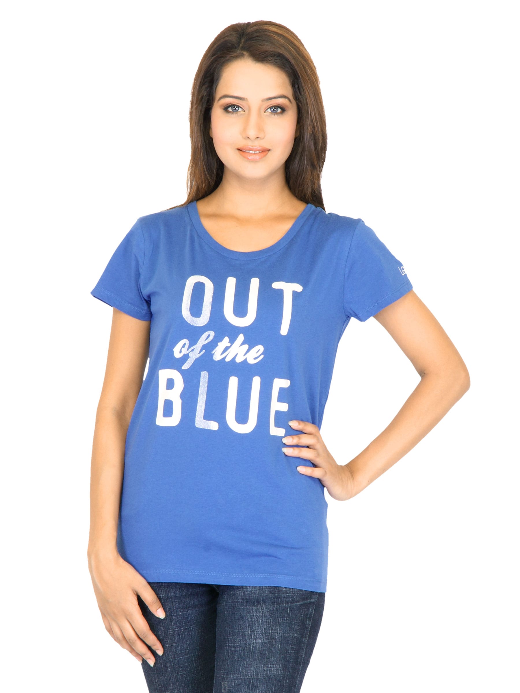 Lee Women Printed Blue Tshirts