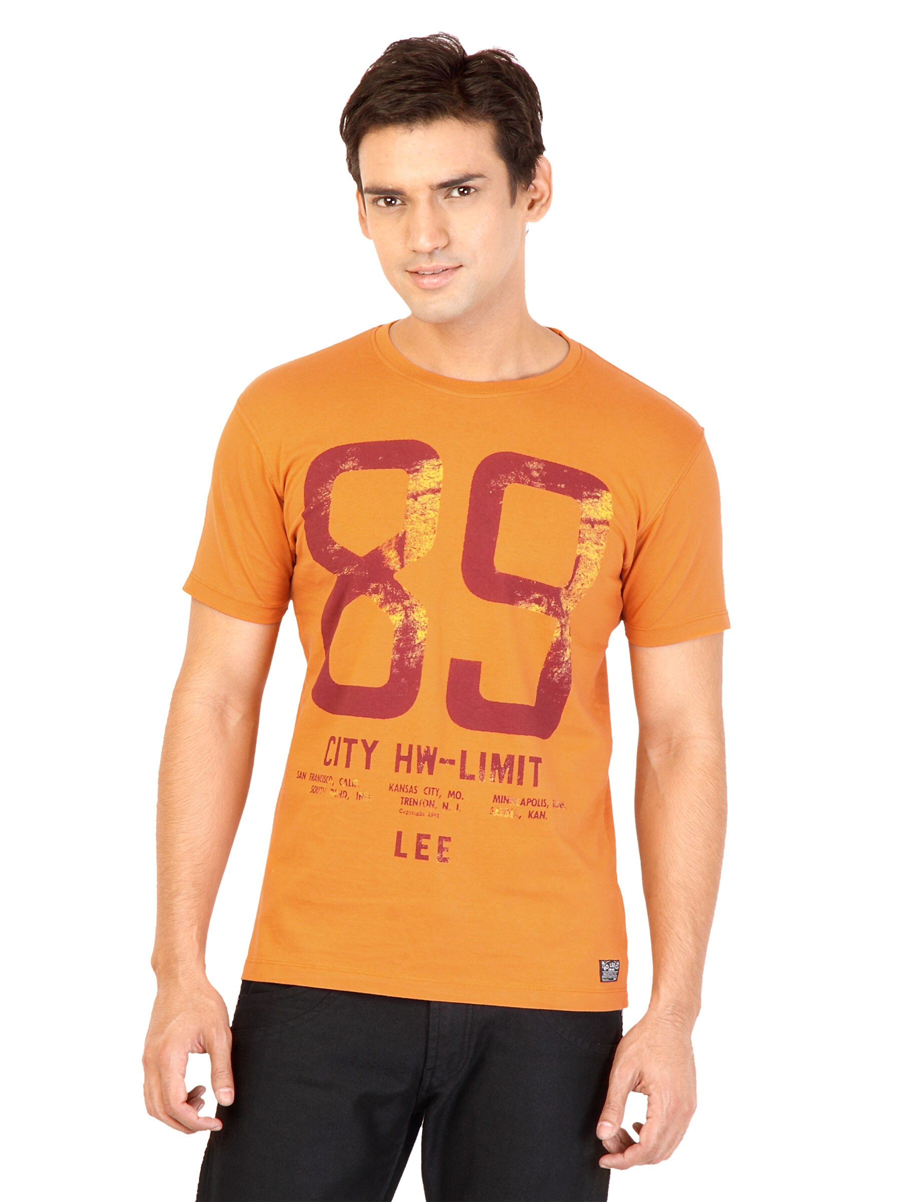 Lee Men Printed Orange Tshirts