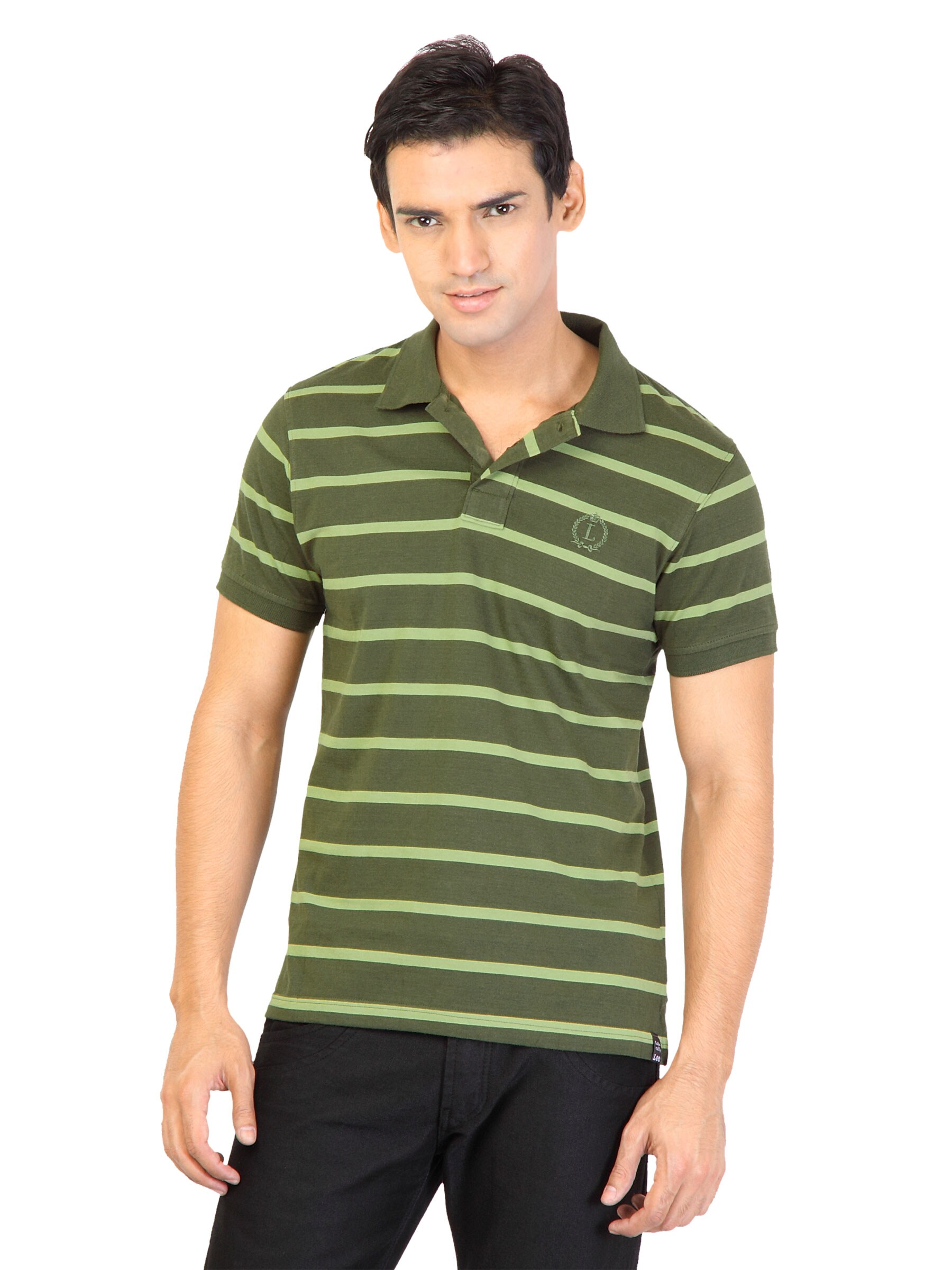 Lee Men Green Polo Tshirts