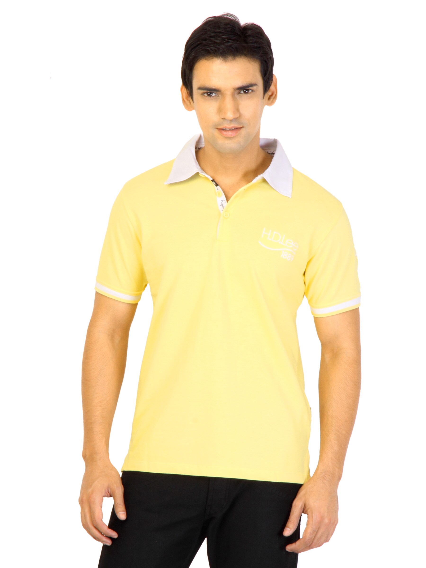 Lee Men Yellow Polo T-shirt