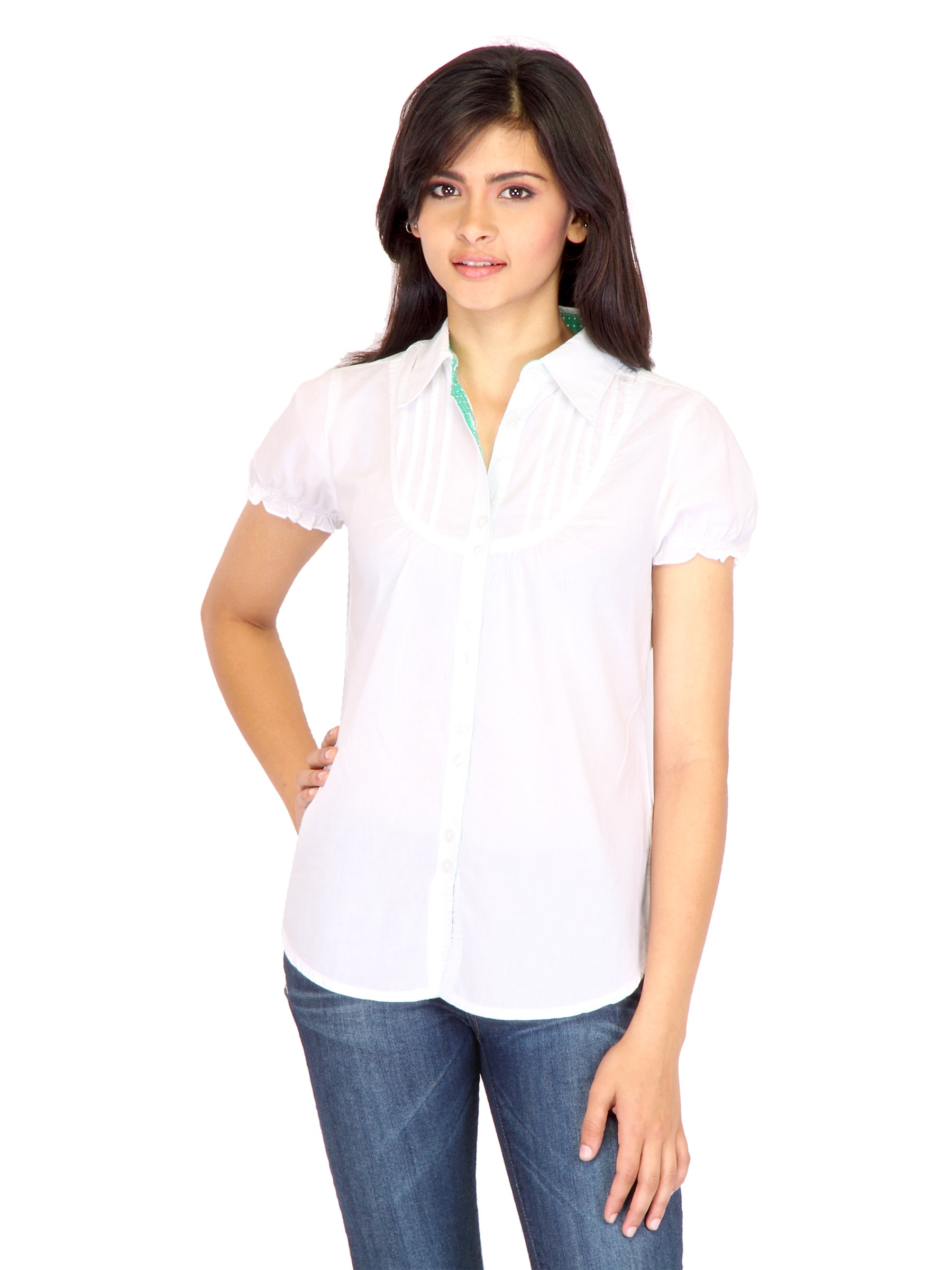 Lee Women Solid White Shirts
