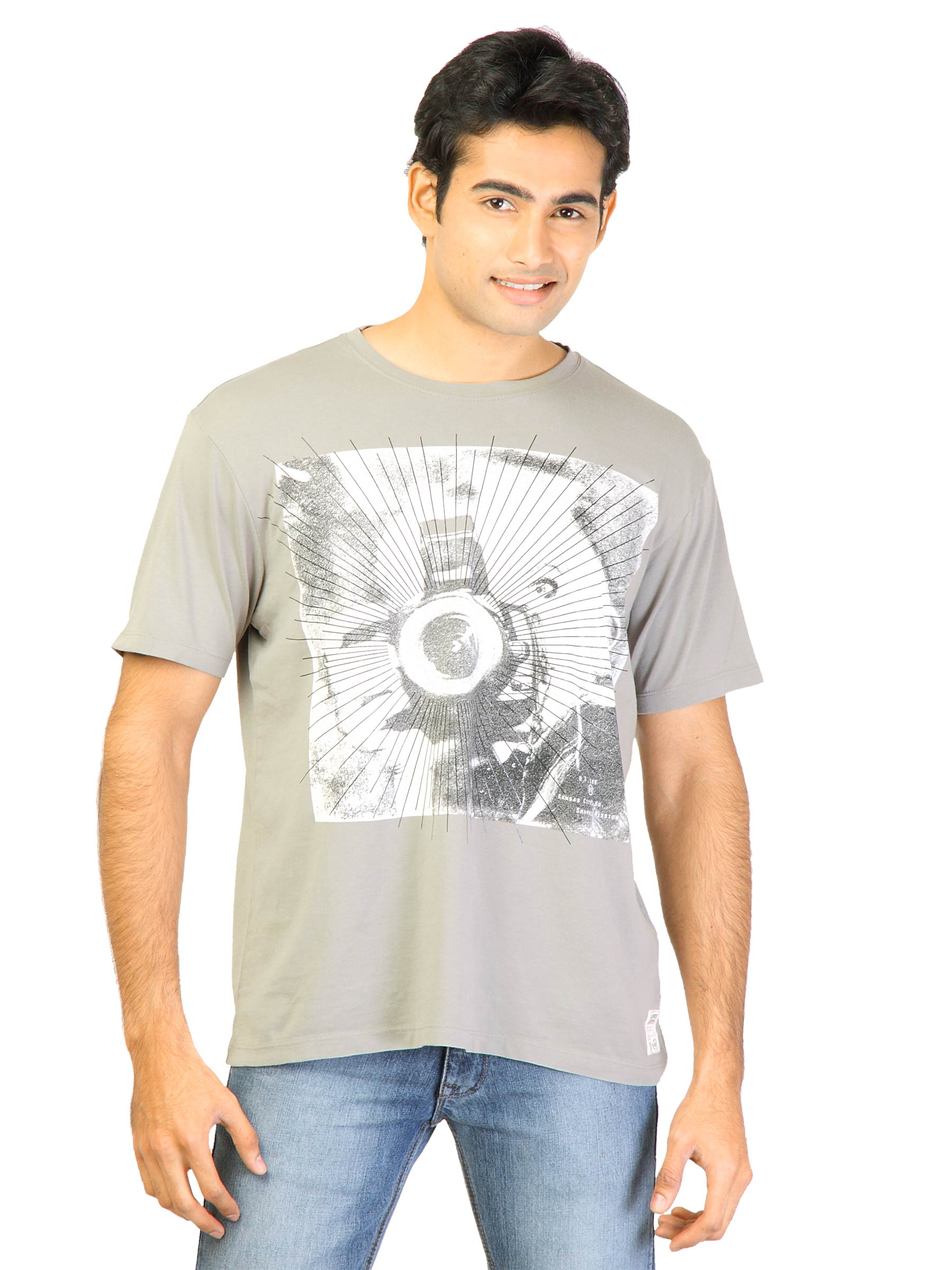 Lee Men Printed Grey Tshirts