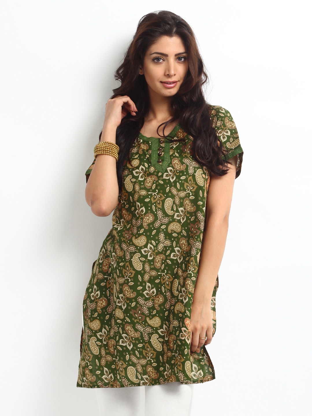 Vishudh Women Brown Printed Kurta