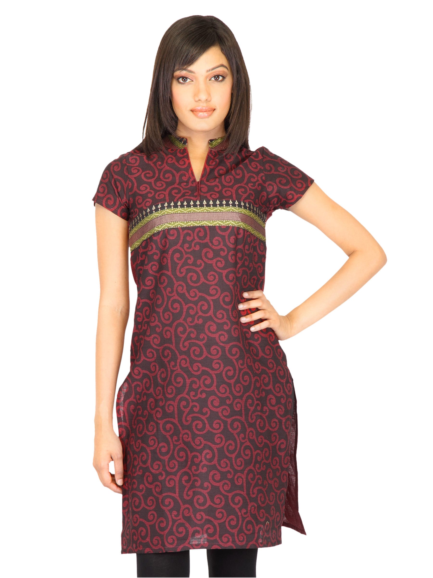 Vishudh Women Cotton Silk Maroon Kurtas