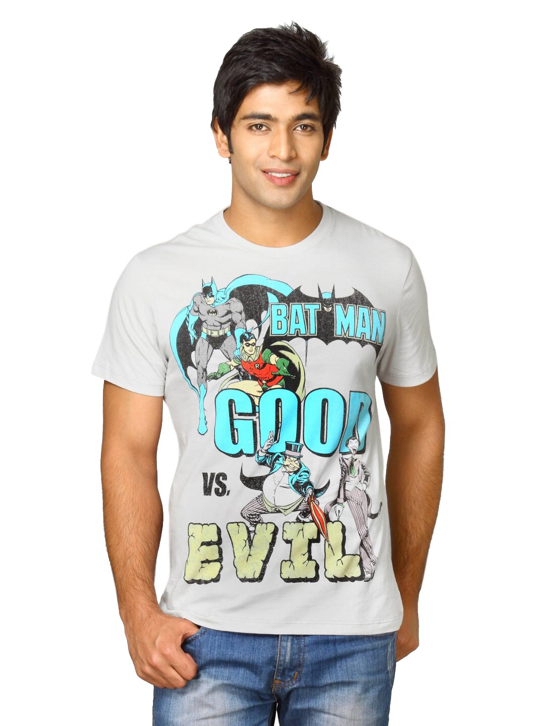 Batman Men's Good Evil Grey T-shirt