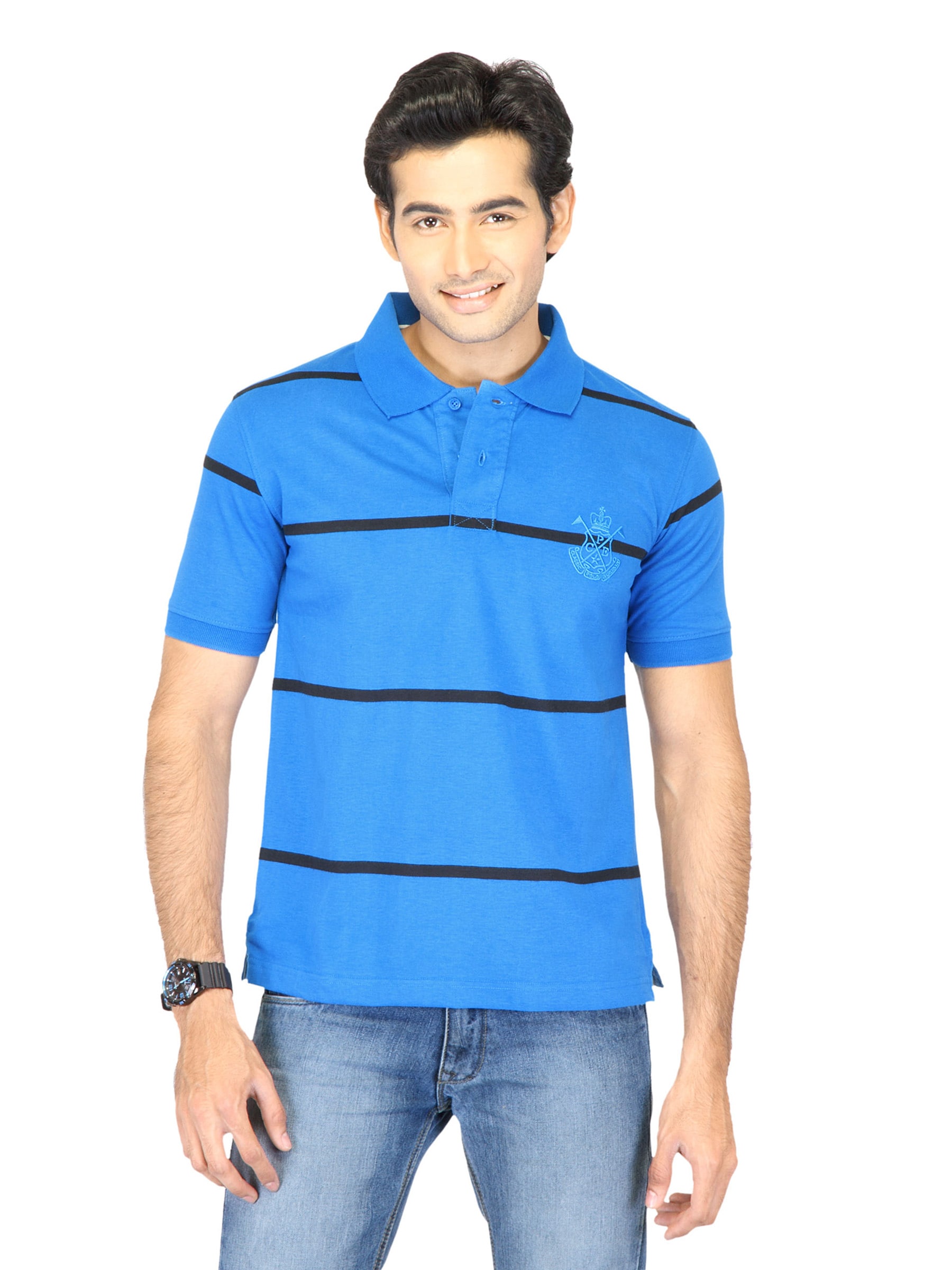 Classic Polo Men Solid Blue Tshirts