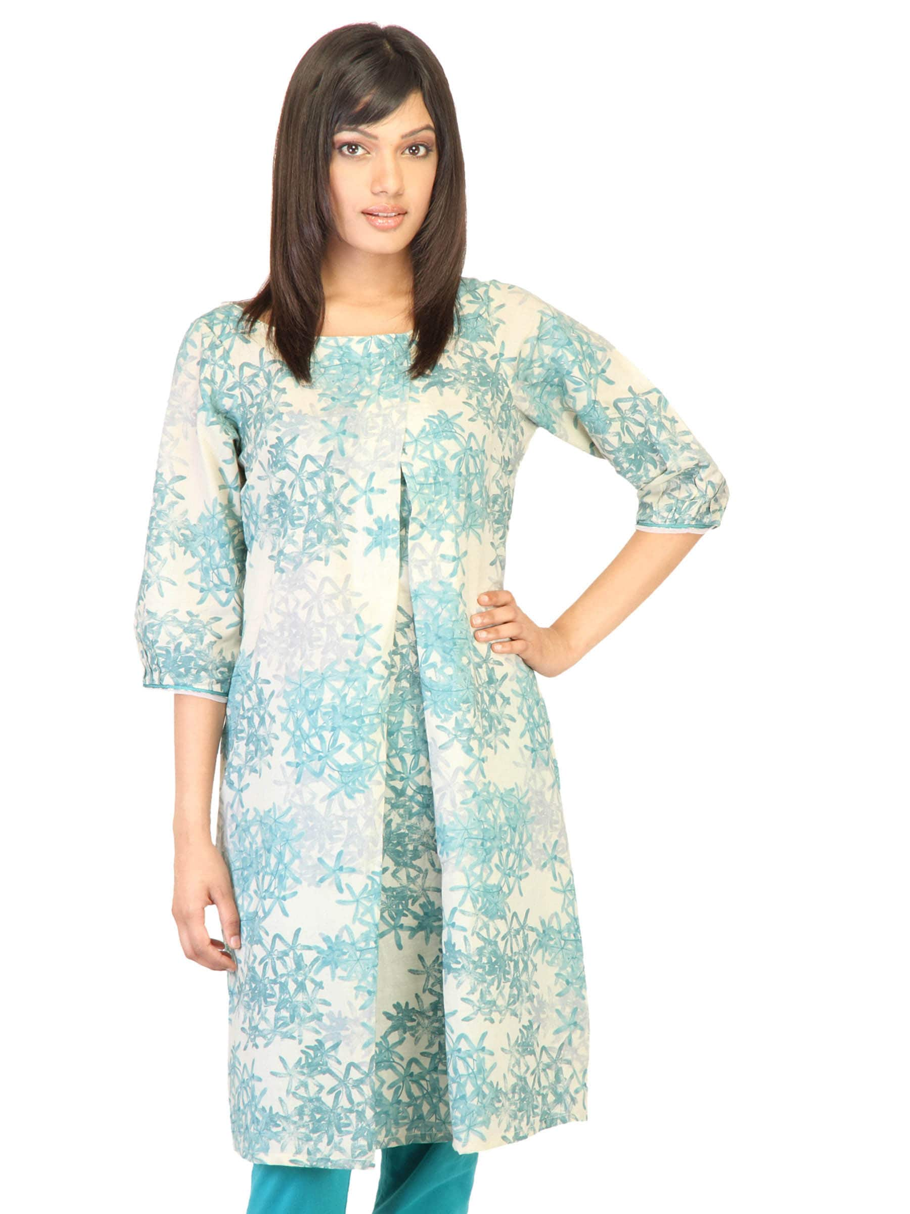 W Women Printed Cream Kurtas