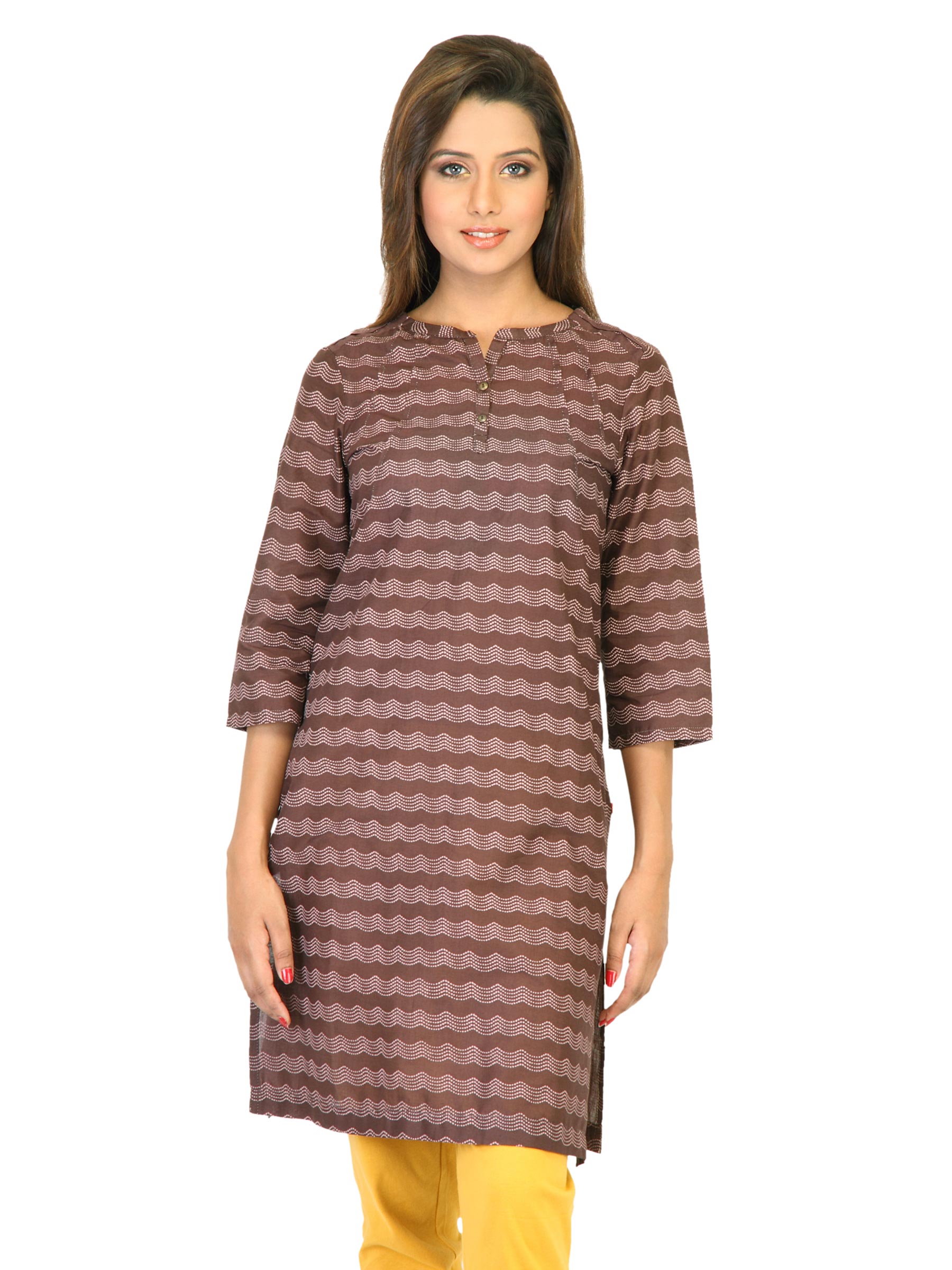 W Women Printed Brown Kurtas