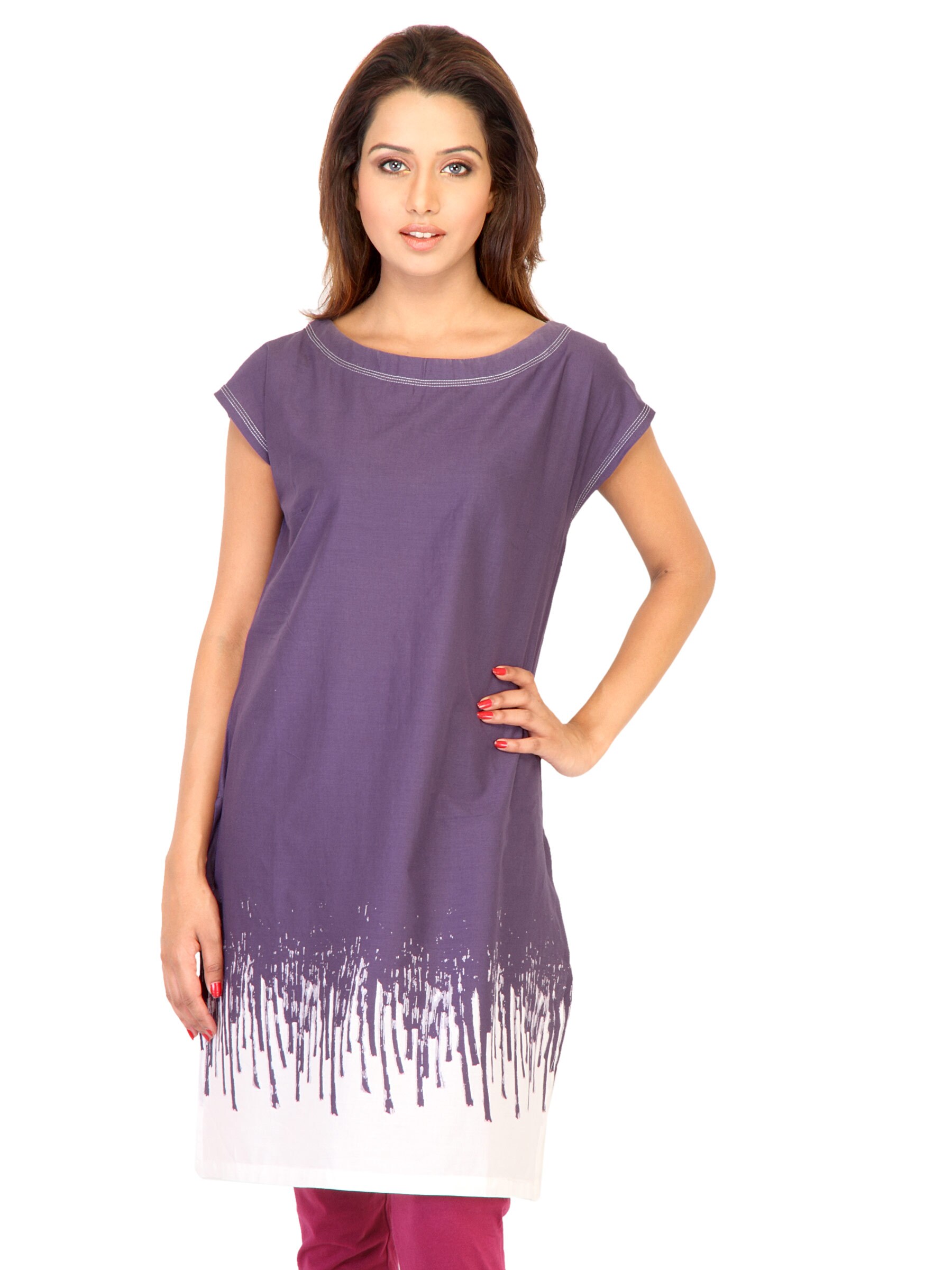 W Women Printed Violet Kurtas