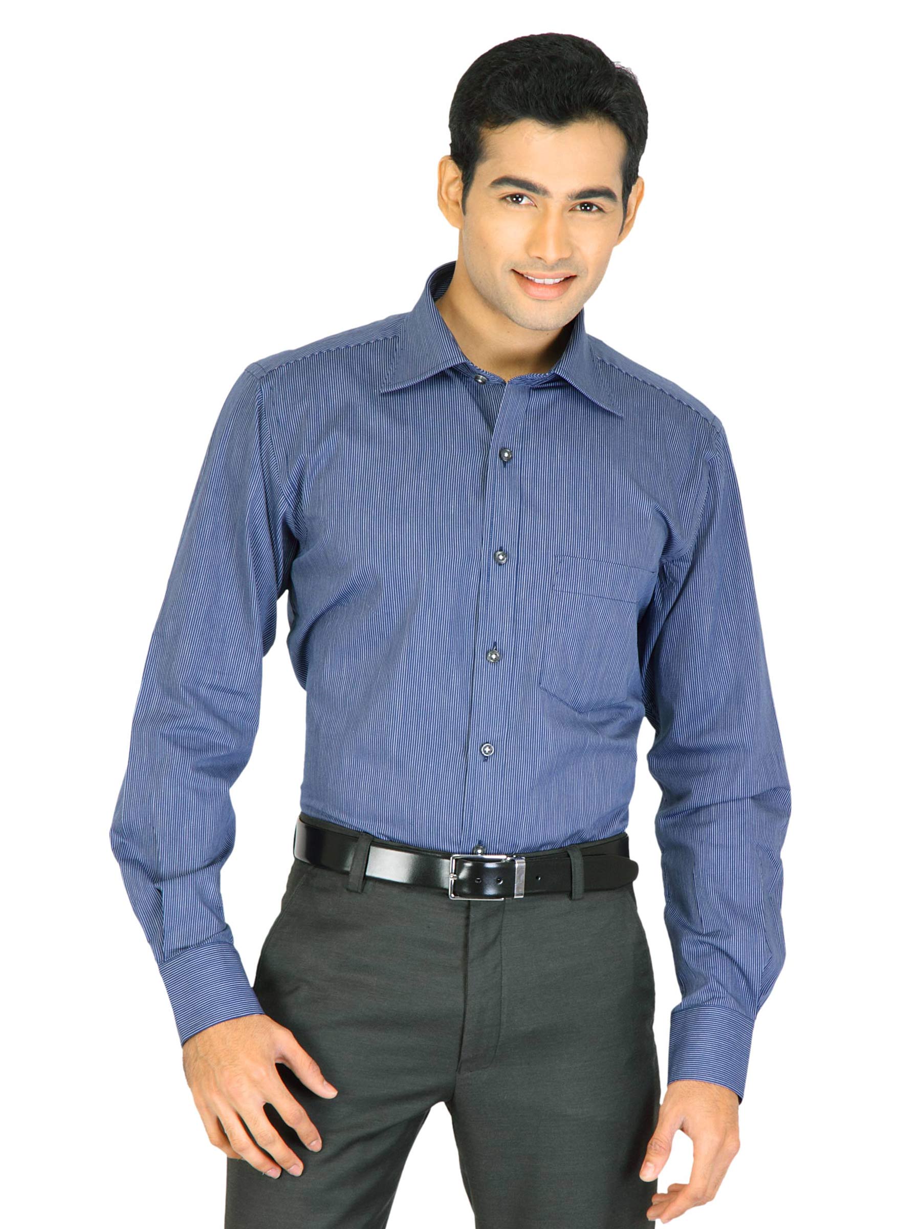 Genesis Blue Striped Formal Shirt