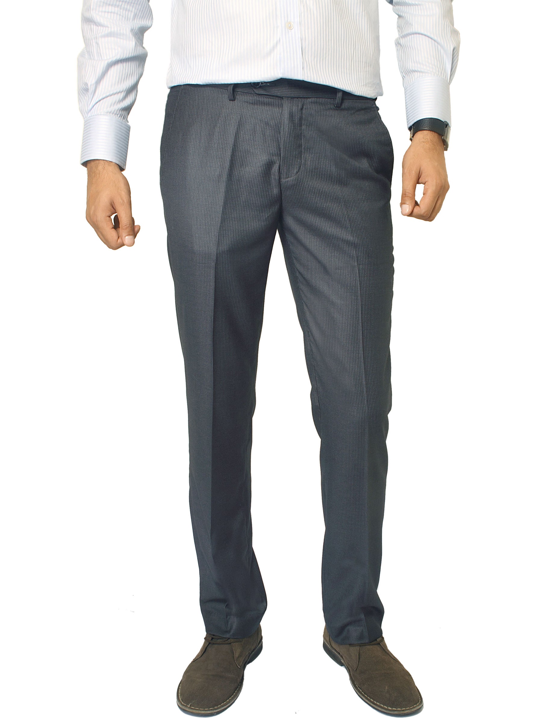 Genesis Men Solid Grey Trousers