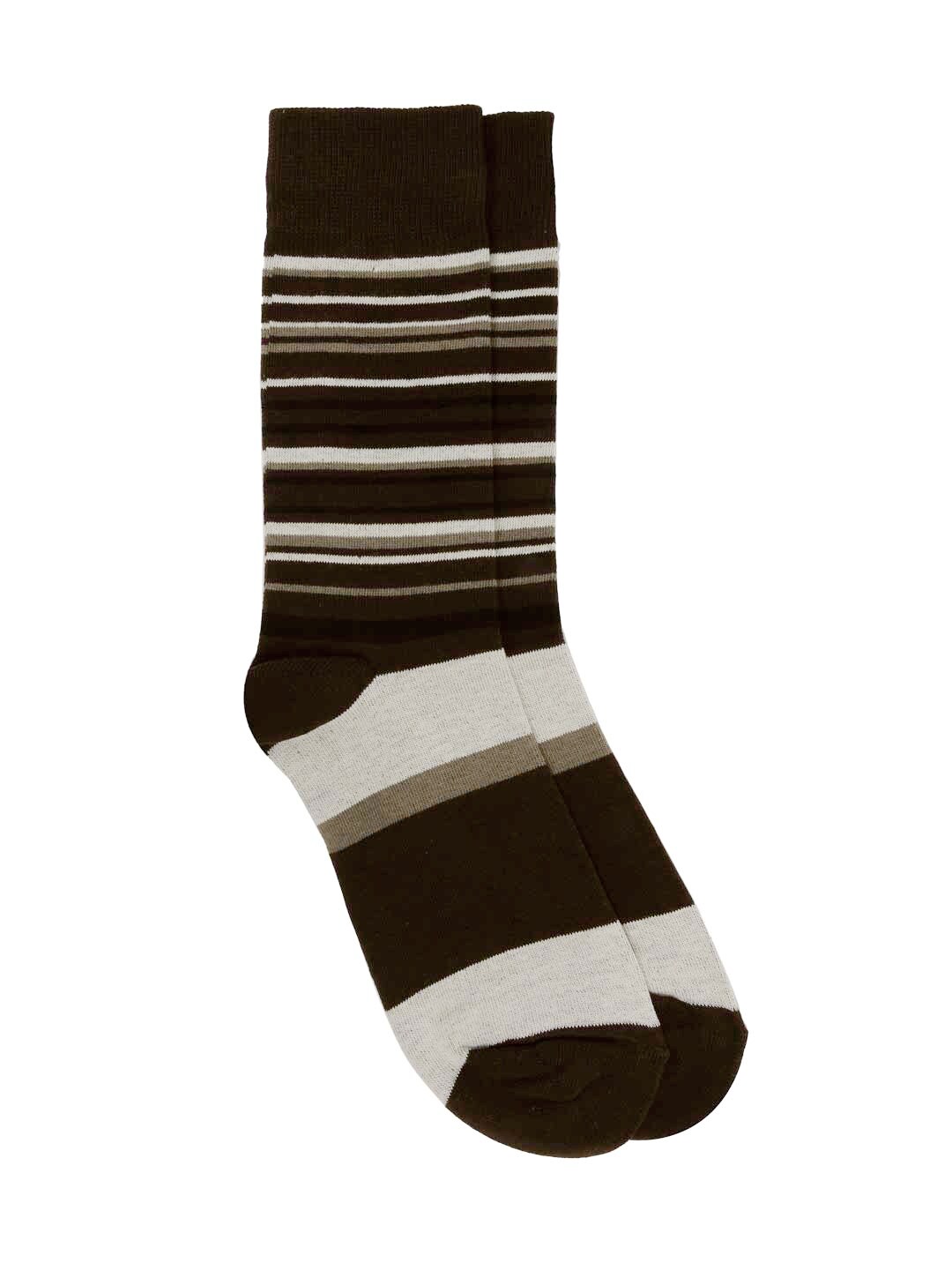 Reid & Taylor Men Brown Striped Socks