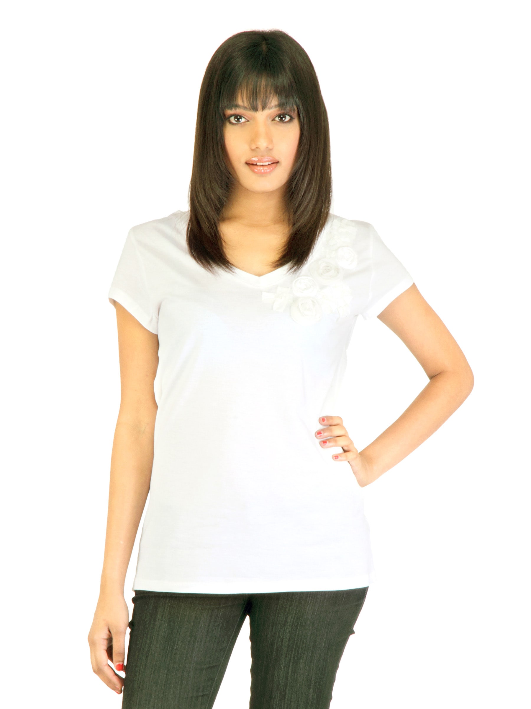 United Colors of Benetton Women Short White T-shirt