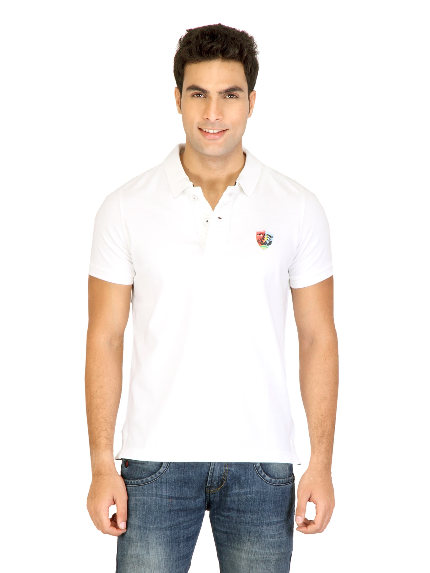 United Colors of Benetton Men Short White Tshirts