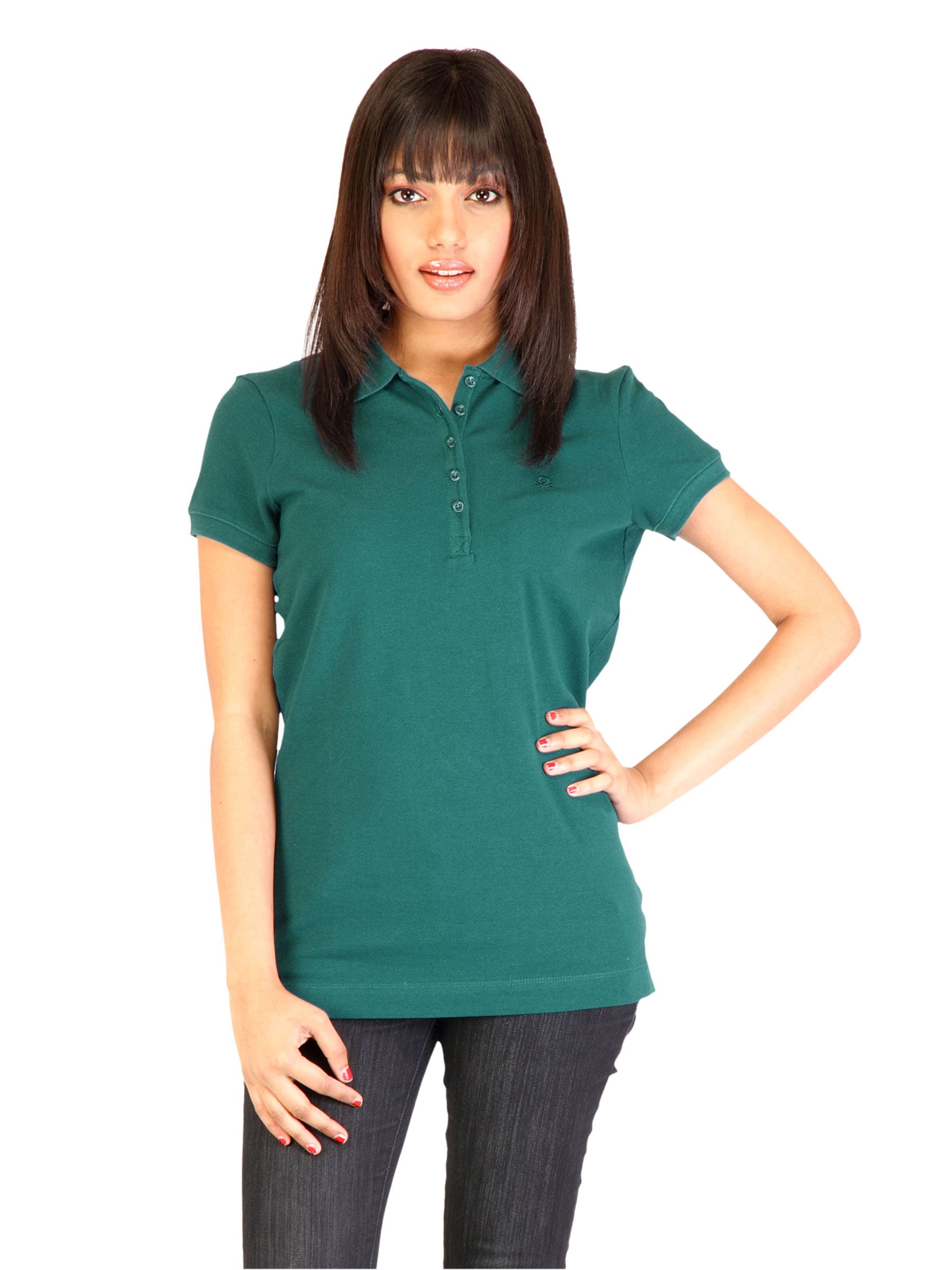 United Colors of Benetton Women Short Green T-shirt