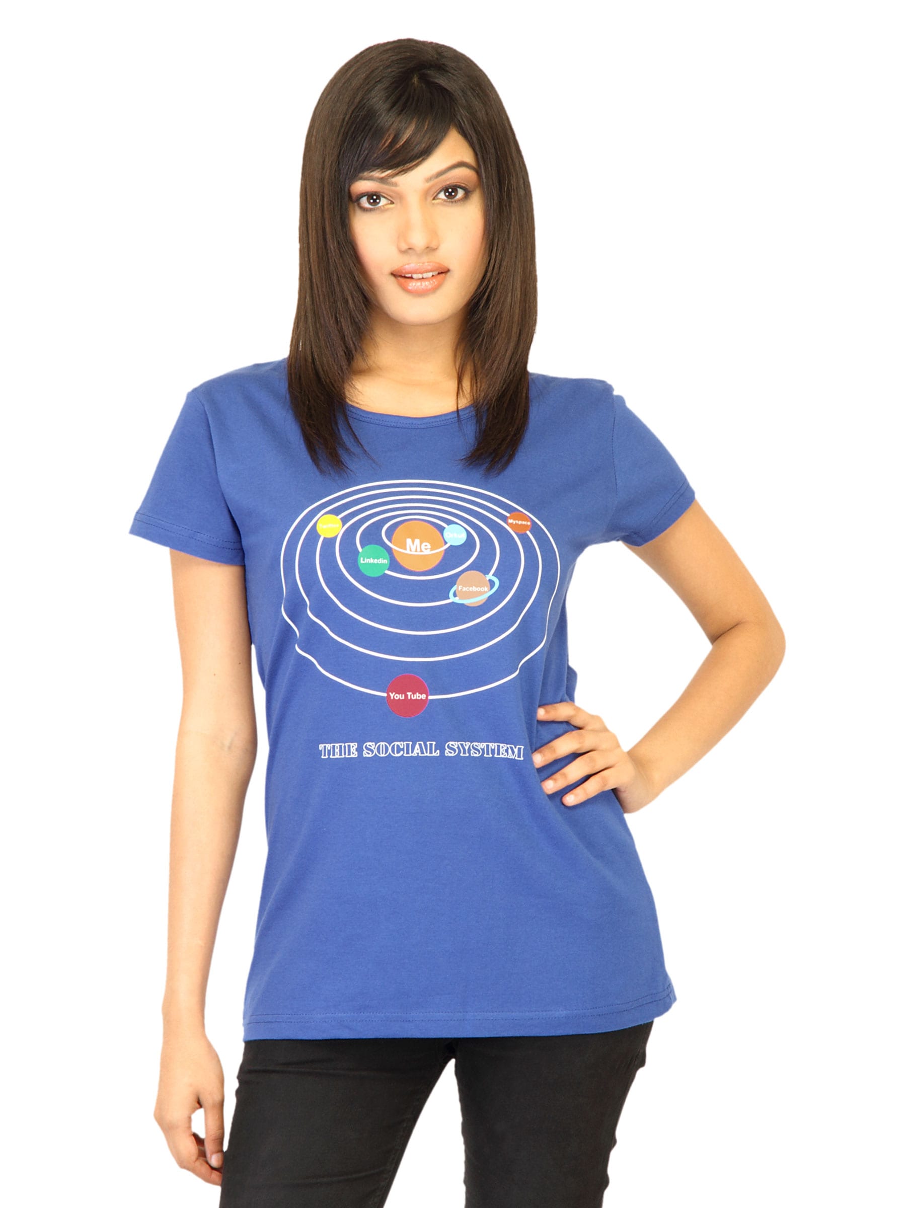 Tantra Women Blue Printed T-shirt