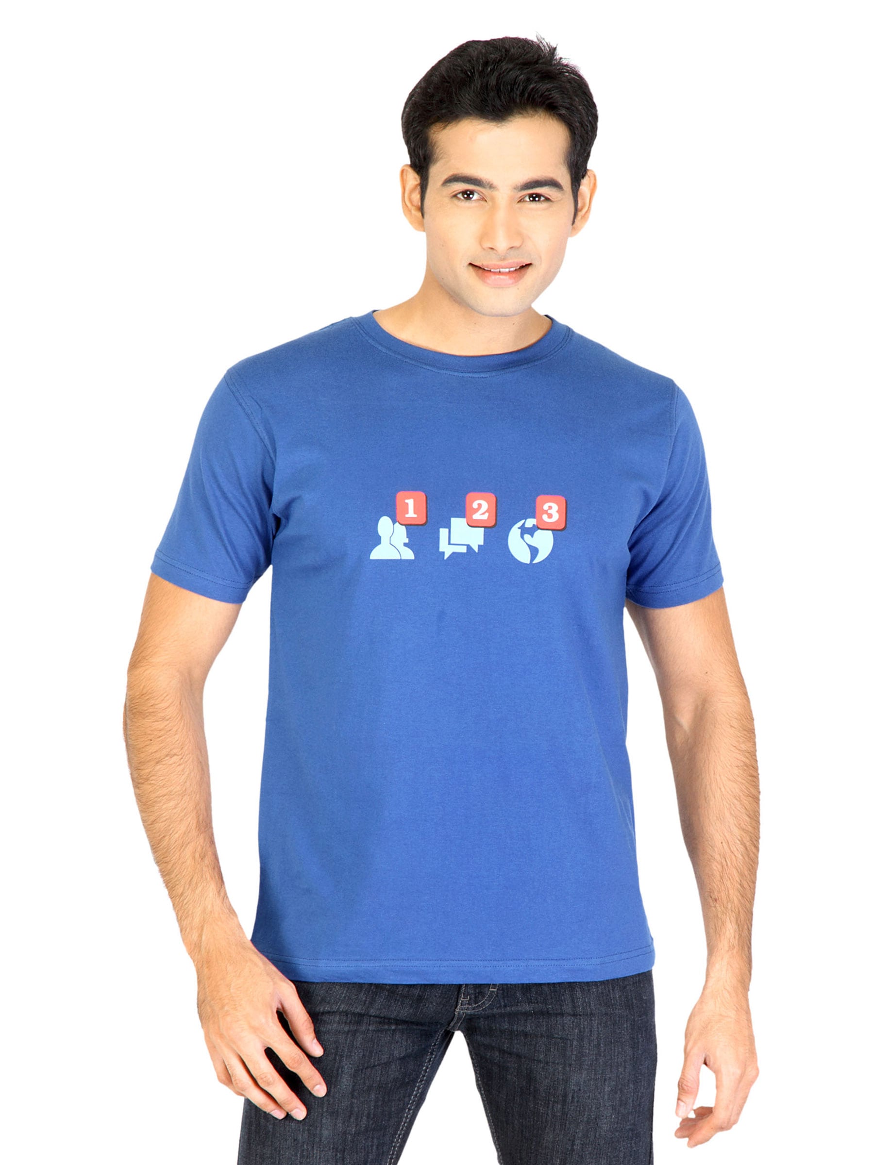 Tantra Men Printed Blue Tshirts