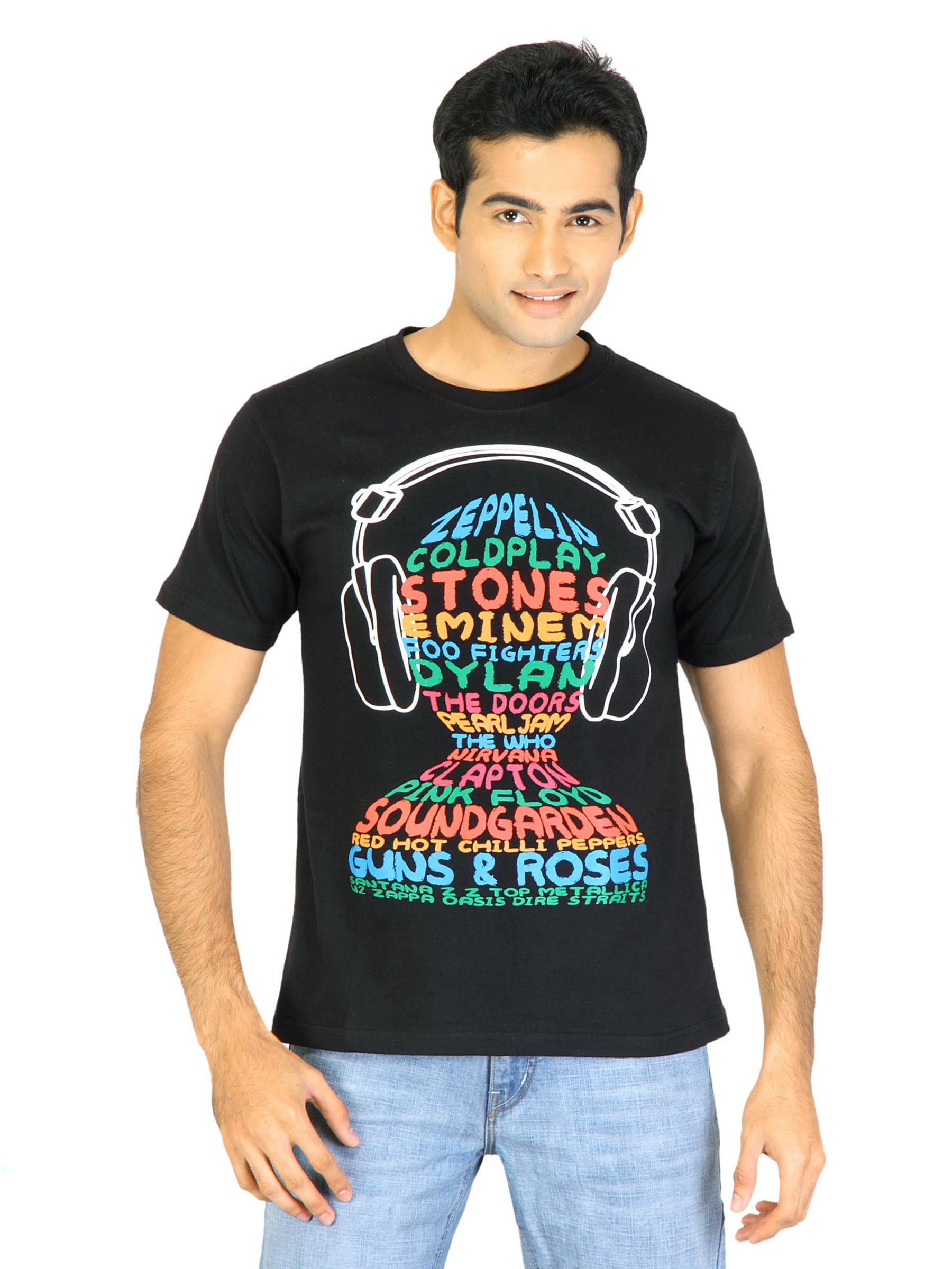 Tantra Men Black Printed T-shirt