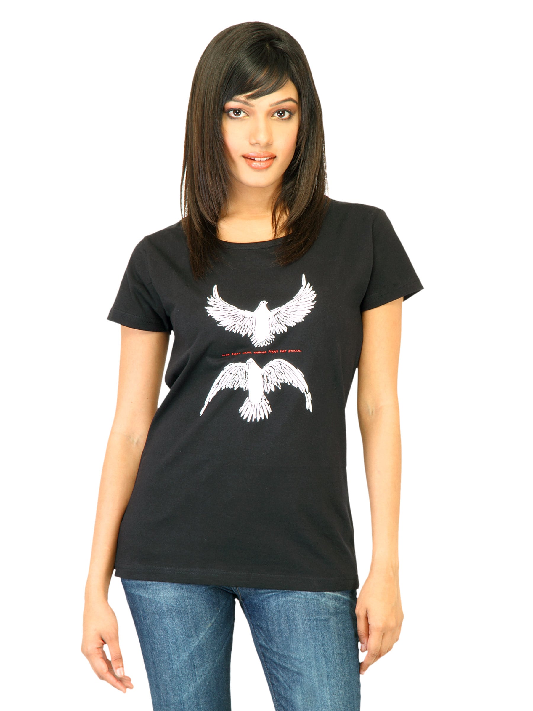 Tantra Women Black Printed T-shirt