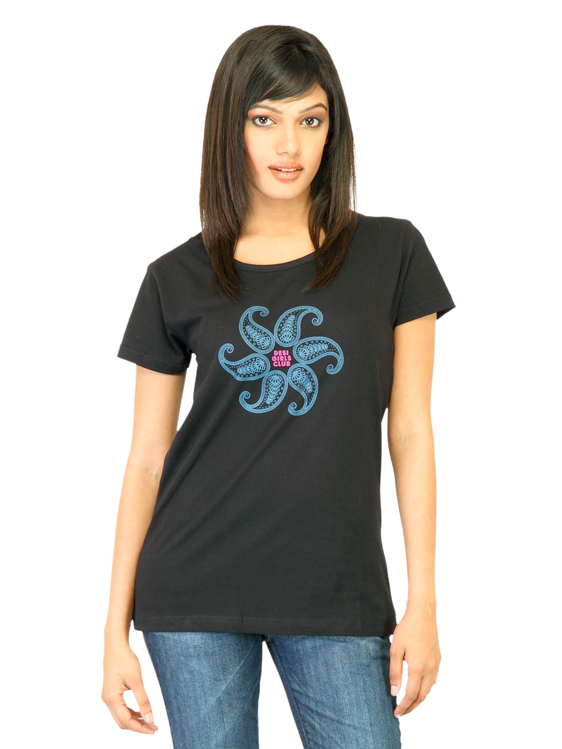 Tantra Women Black Printed T-shirt