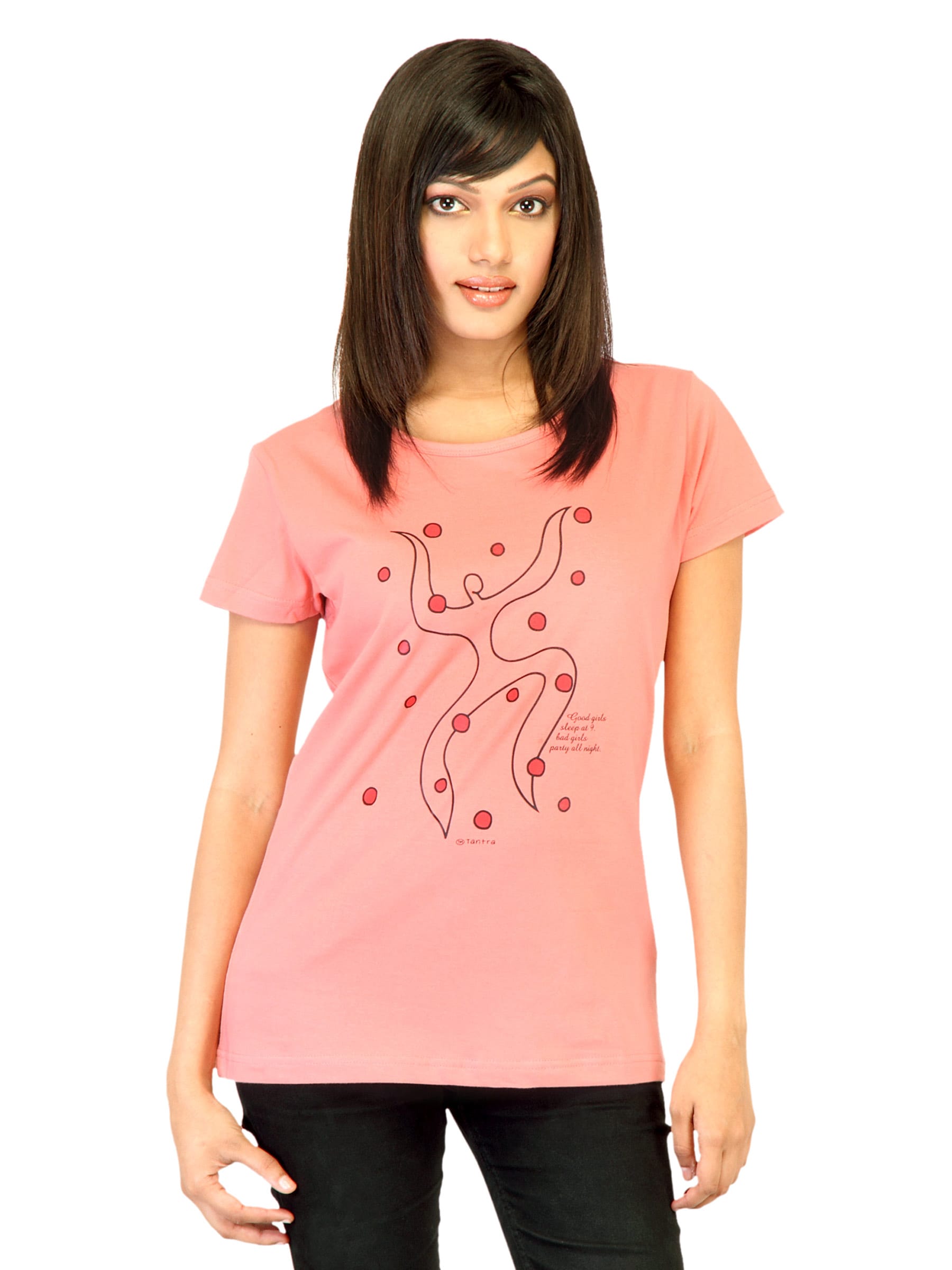 Tantra Women Orange Printed T-shirt