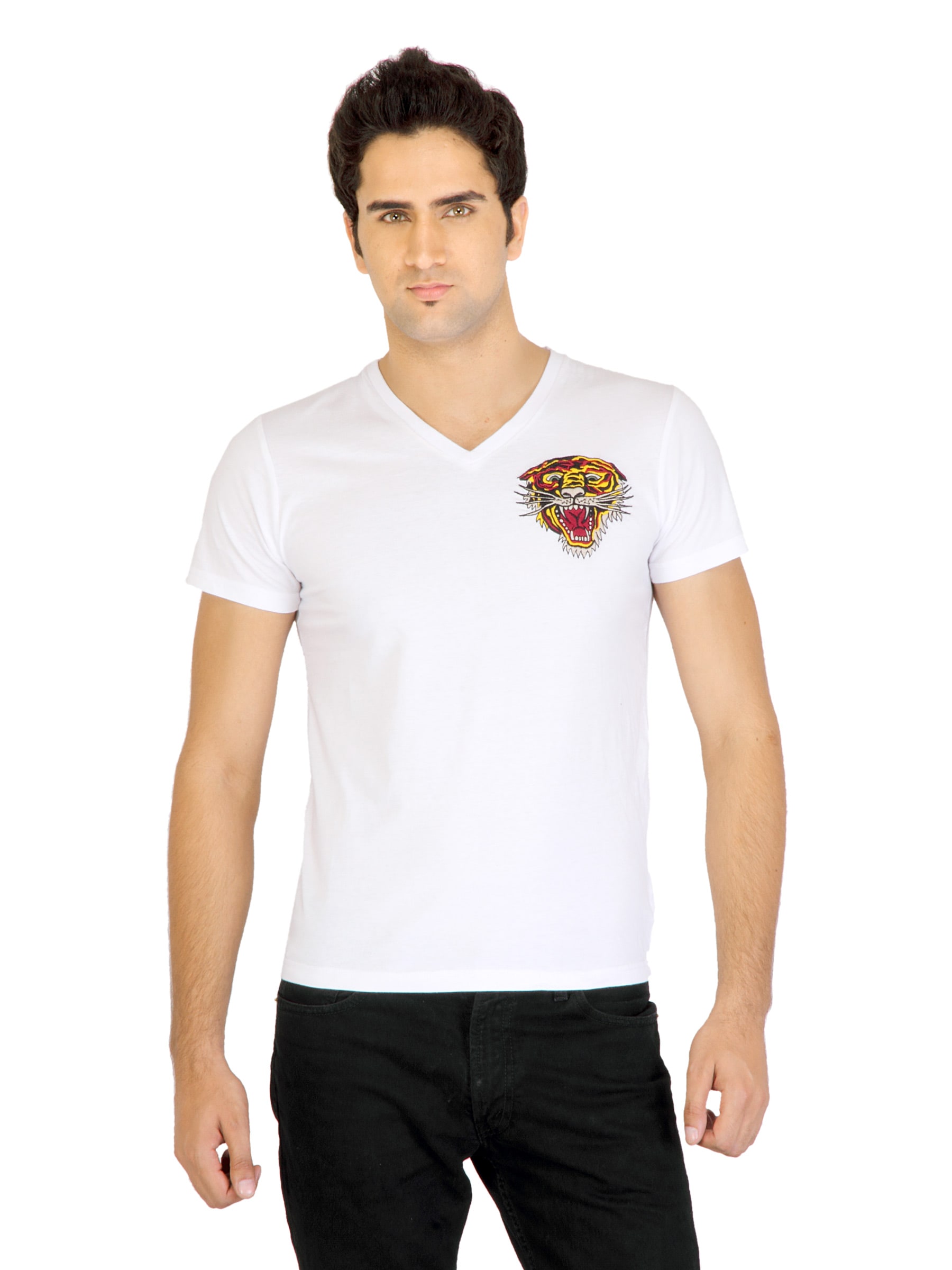 Ed Hardy Men Printed White Tshirts