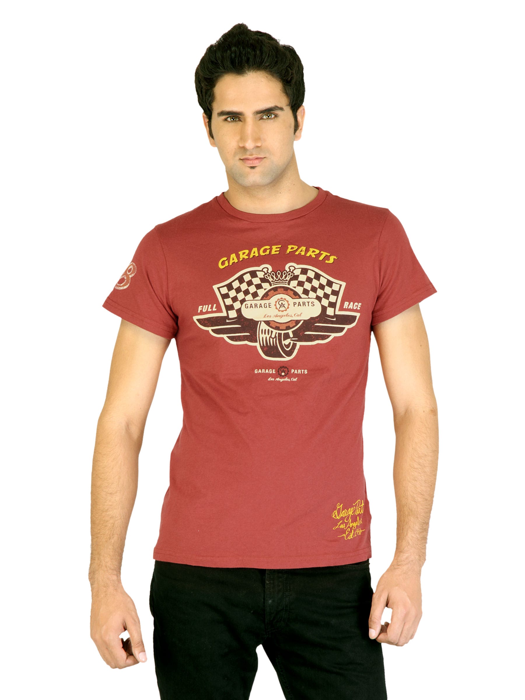 Ed Hardy Men Printed Maroon Tshirts