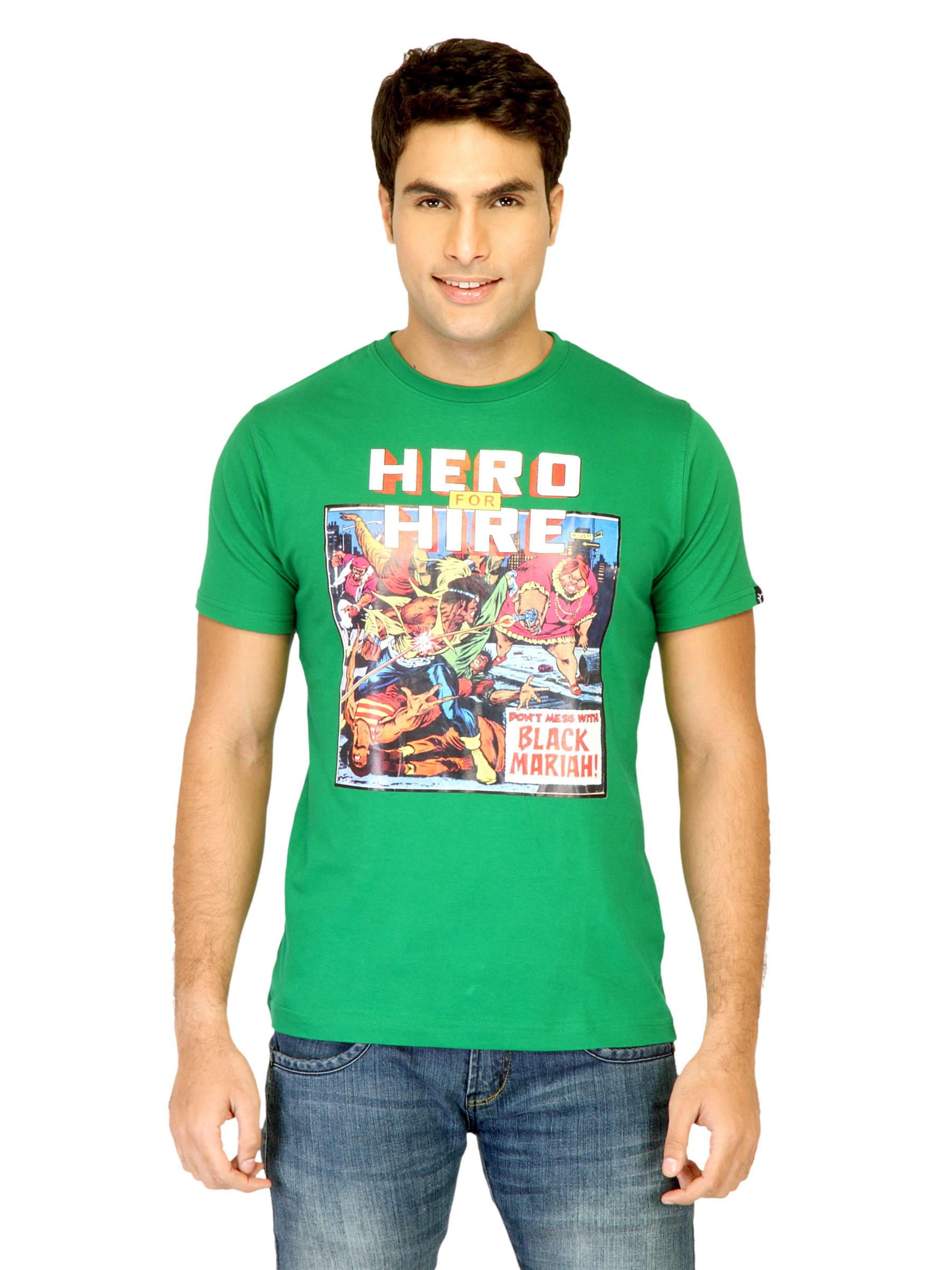 Probase Men Printed Green Tshirts