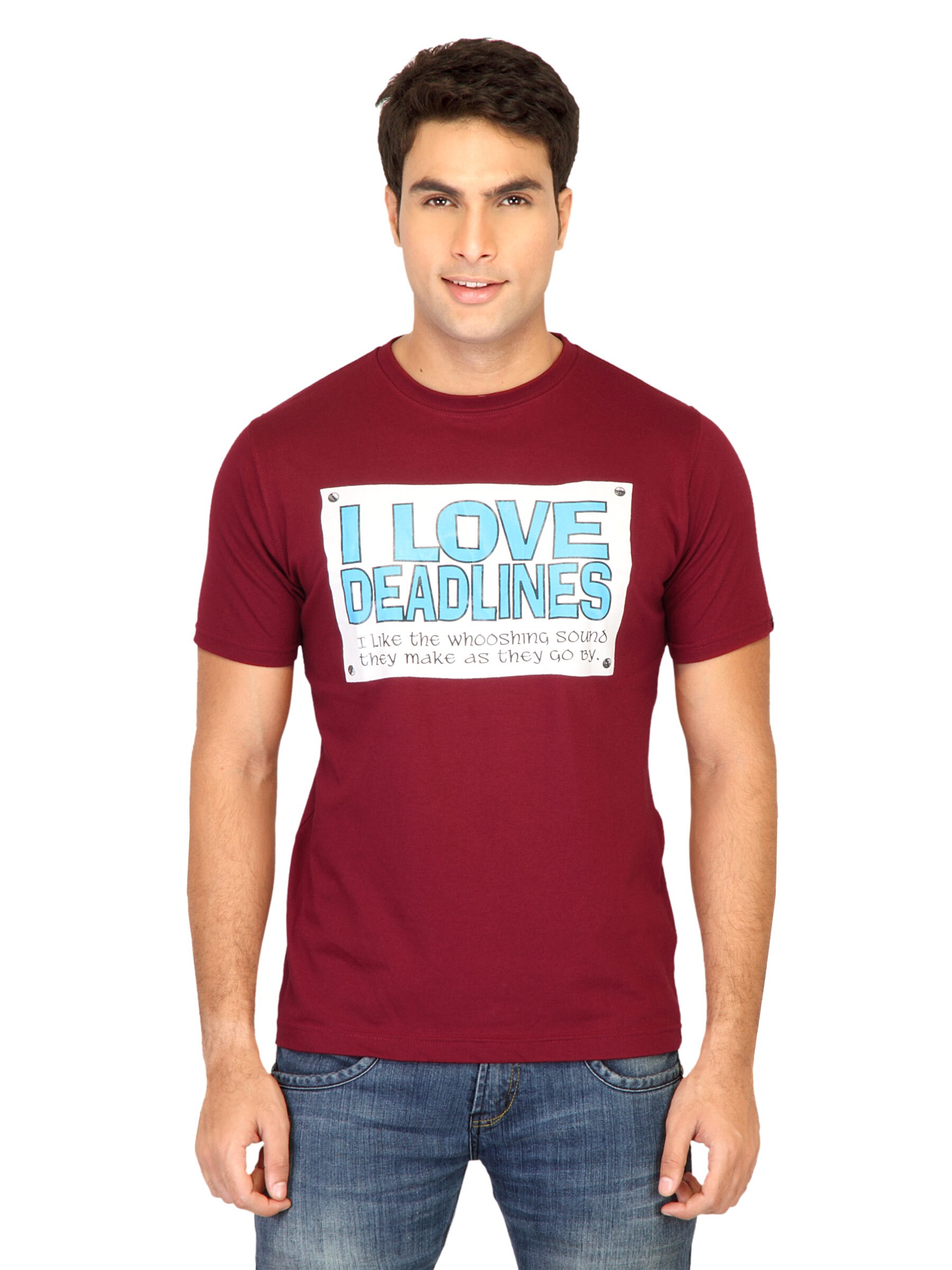 Probase Men Printed Maroon Tshirts