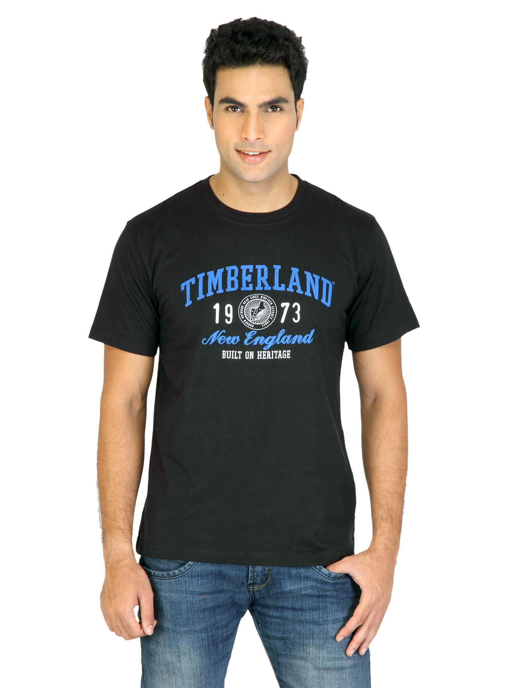 Timberland Men Printed Black Tshirts