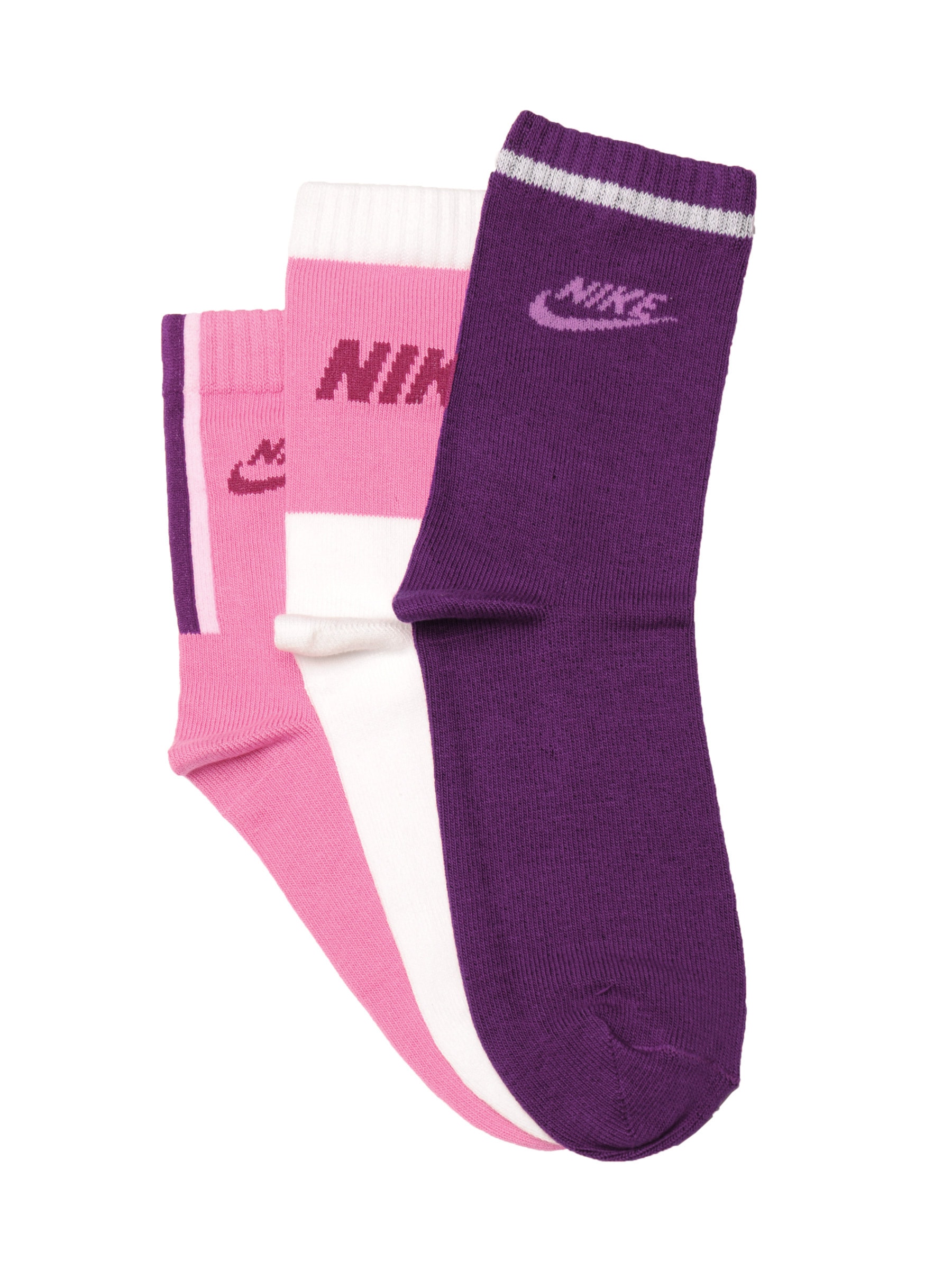 Nike Kids Unisex Sport Hi Quarter  Pack of 3 Pink Socks