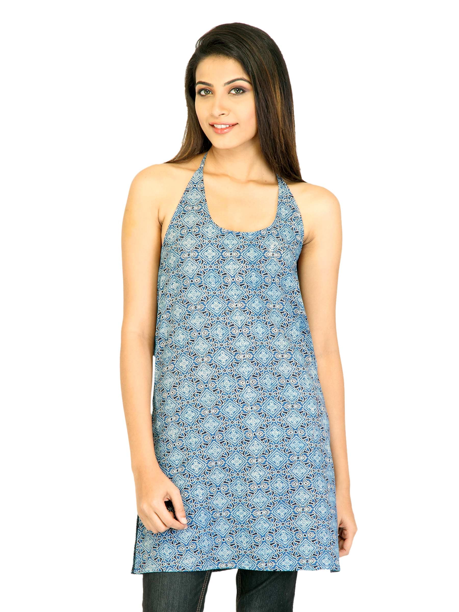 Mother Earth Women Classic Blue Kurtas