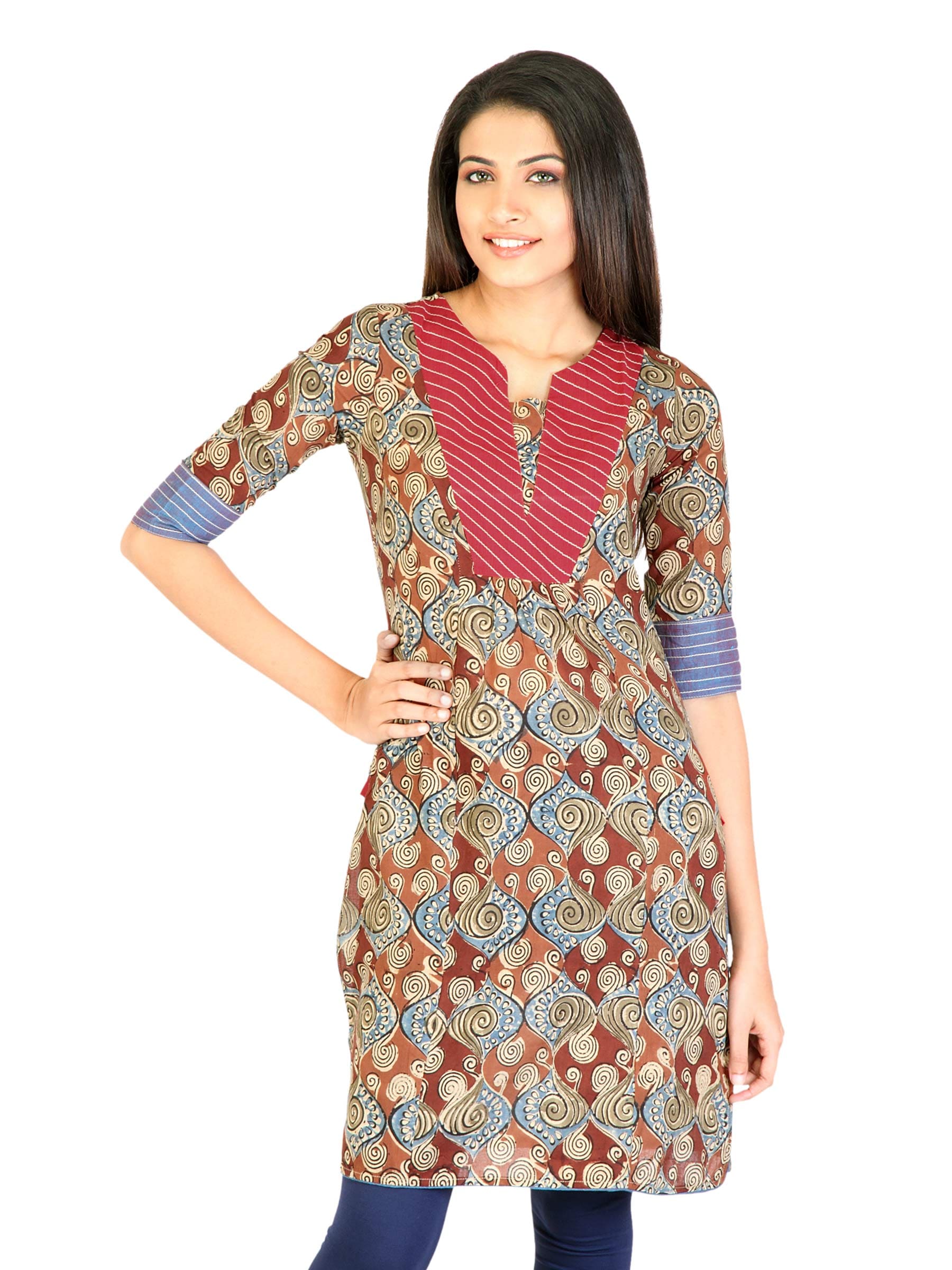 Mother Earth Women Kalamkari Red Kurtas