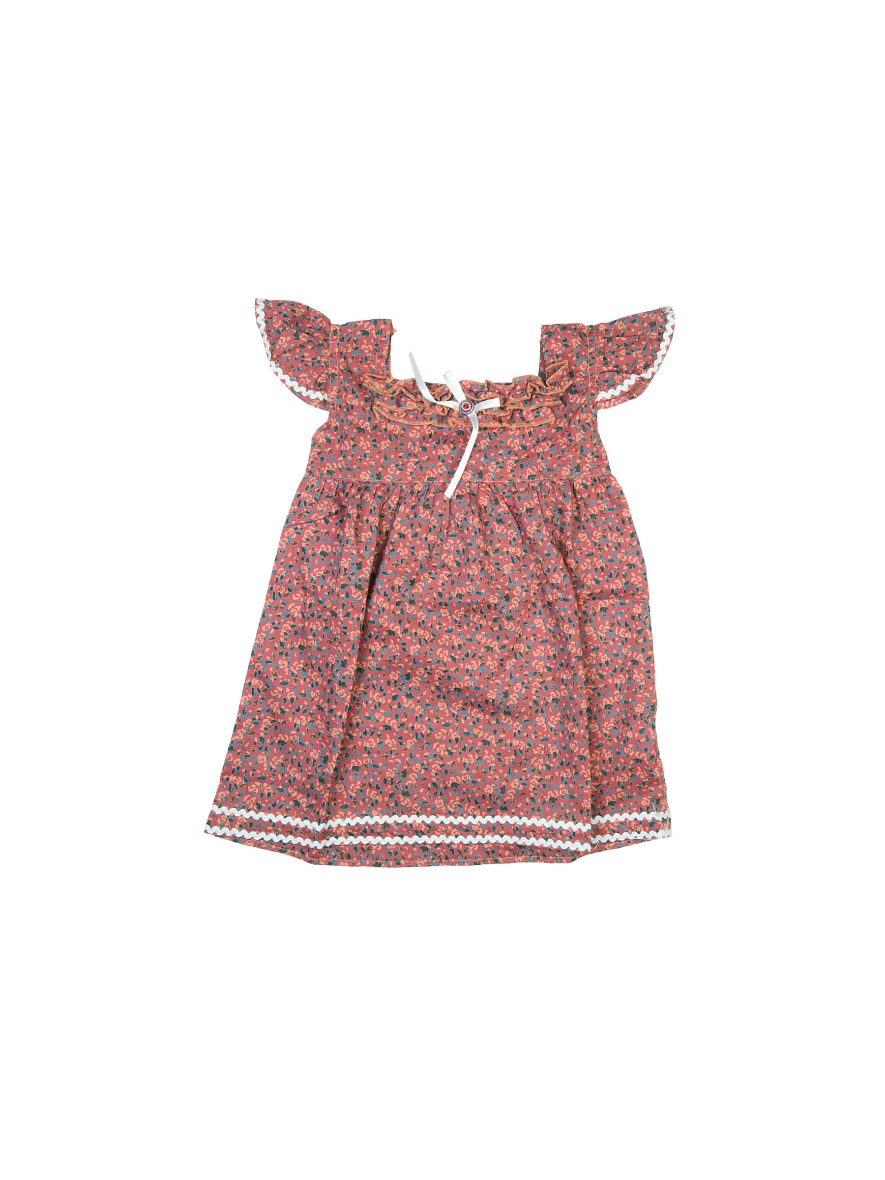 Ant Kids Button Bow Pink Dresses