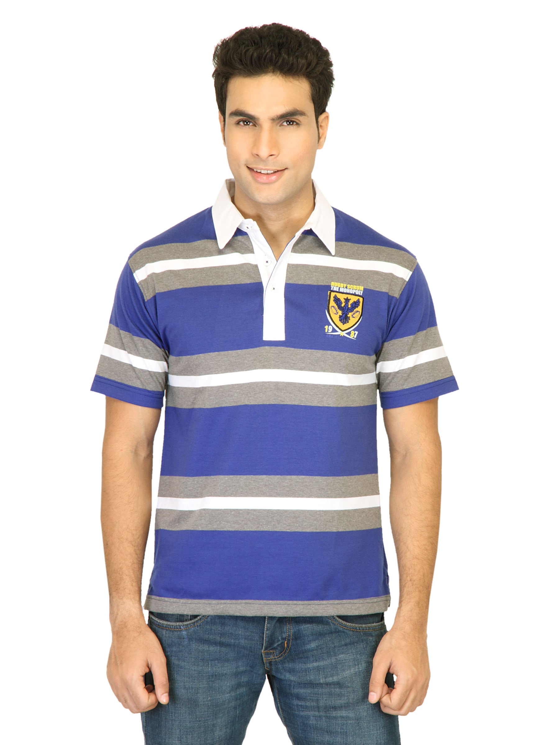 Classic Polo Men Rugby Scrum Blue Tshirts