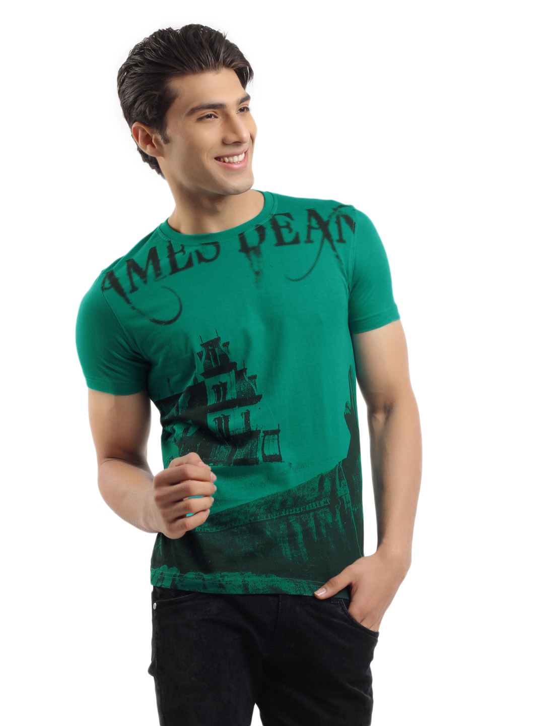 Spykar Men Green Printed T-shirt