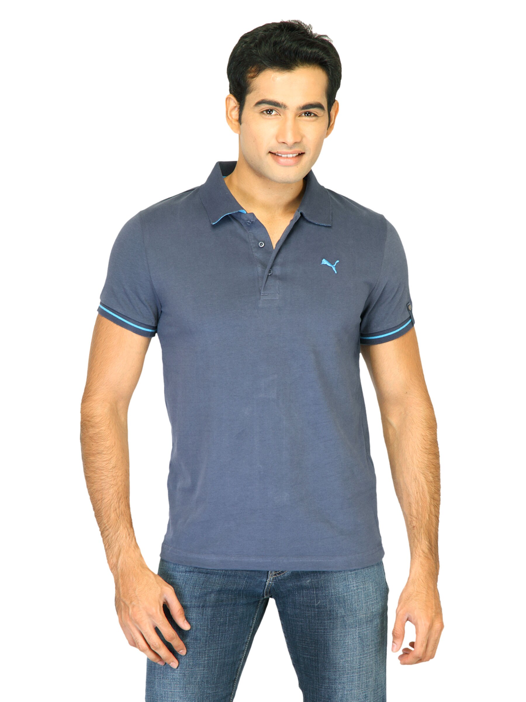 Puma Men Jersey Blue Polo Tshirts