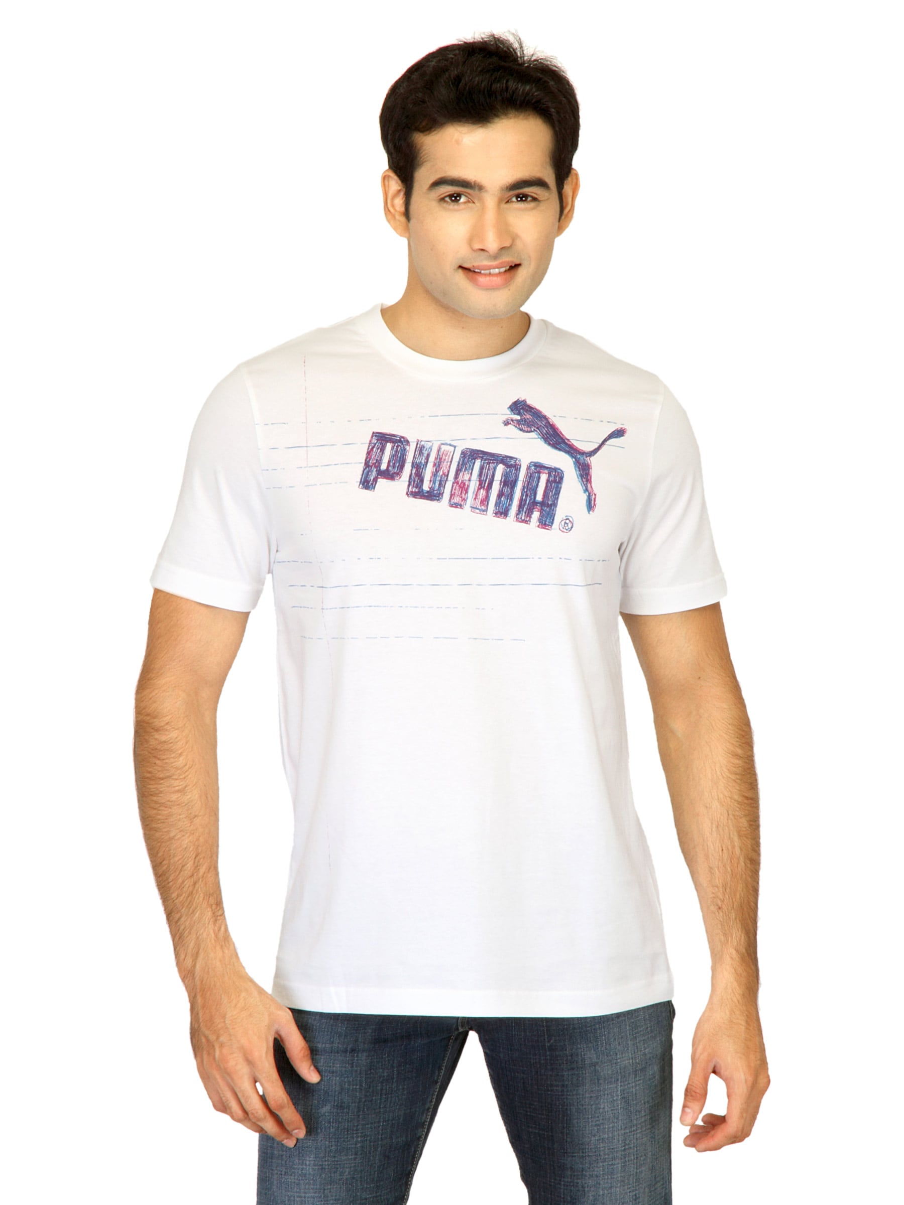 Puma Men Scribble White Tshirts