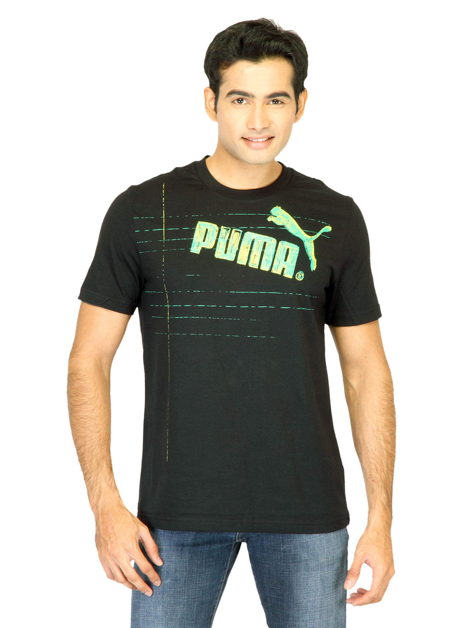 Puma Men Scribble Black Tshirts