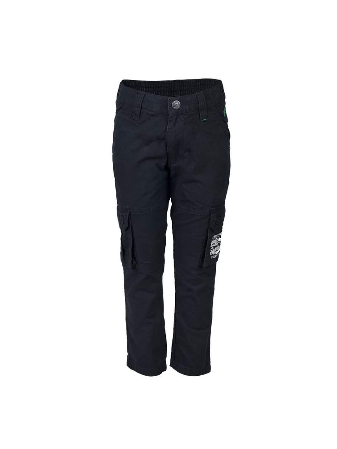 Palm Tree Kids Boy Solid Navy Blue Trousers